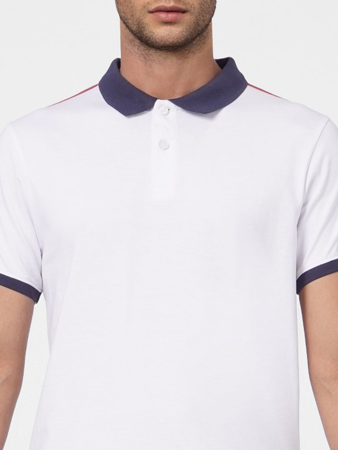 White Polo Neck T-shirt