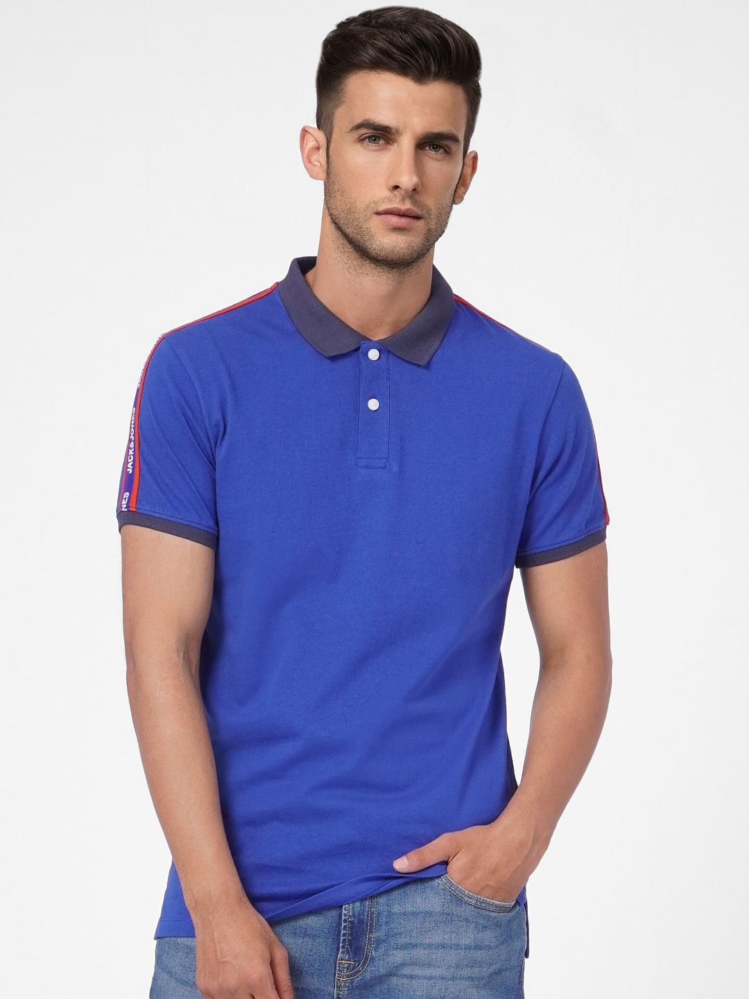 Blue Polo Neck T-shirt