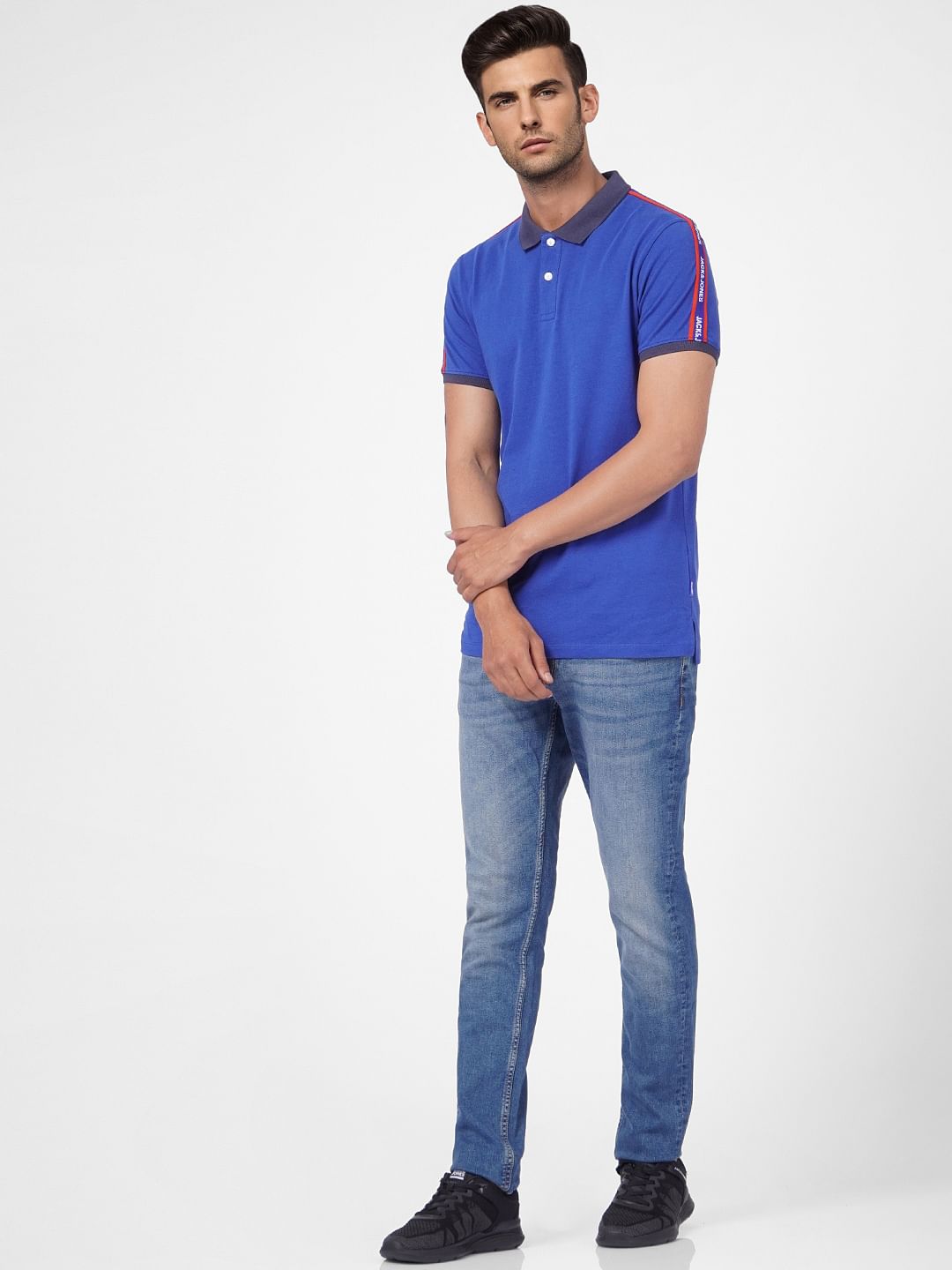Blue Polo Neck T-shirt