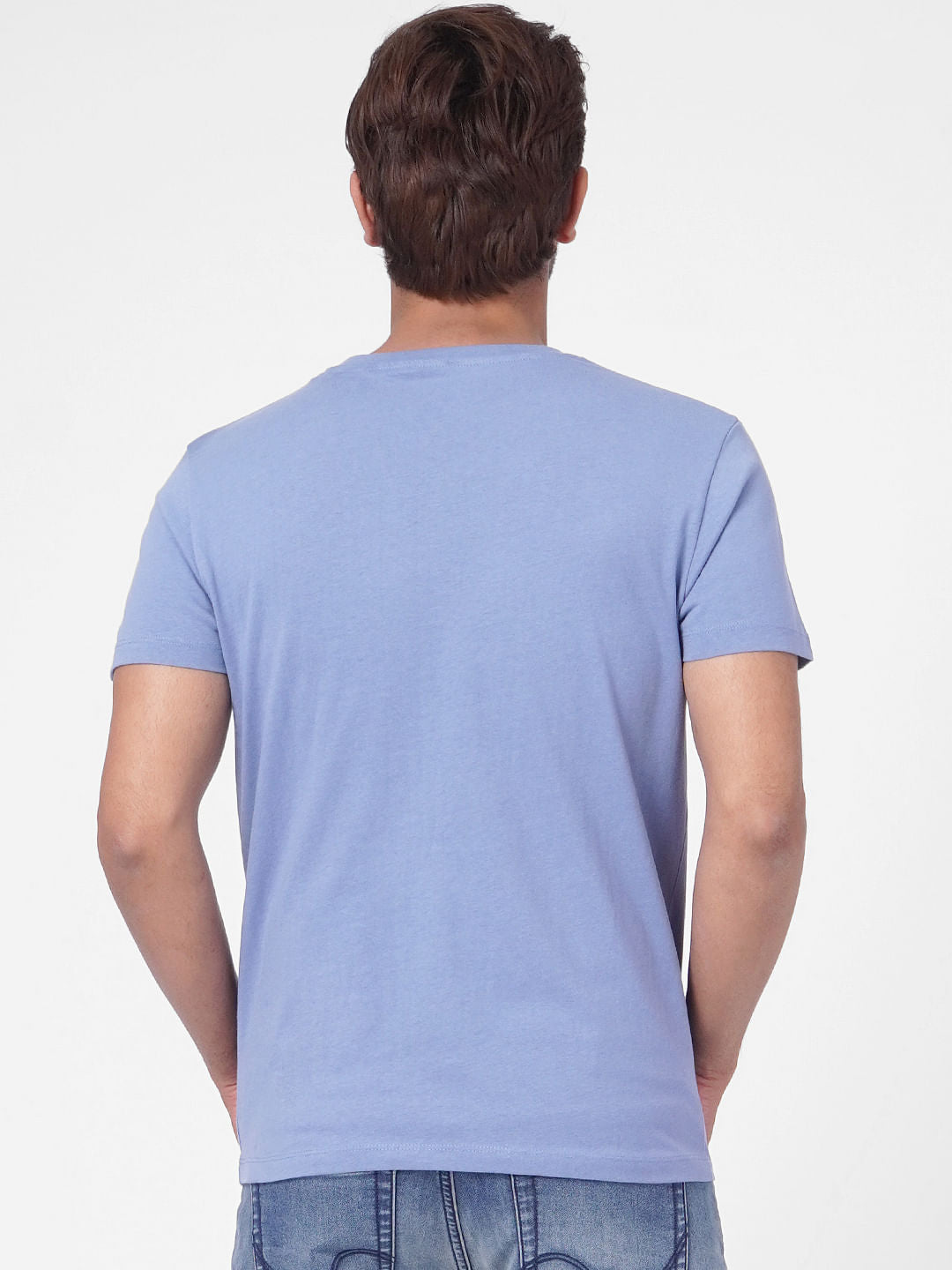 Blue Graphic Print Crew Neck T-shirt