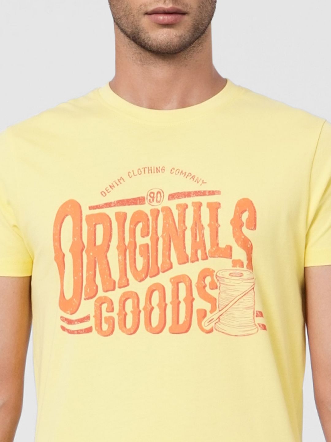 Yellow Graphic Print Crew Neck T-shirt