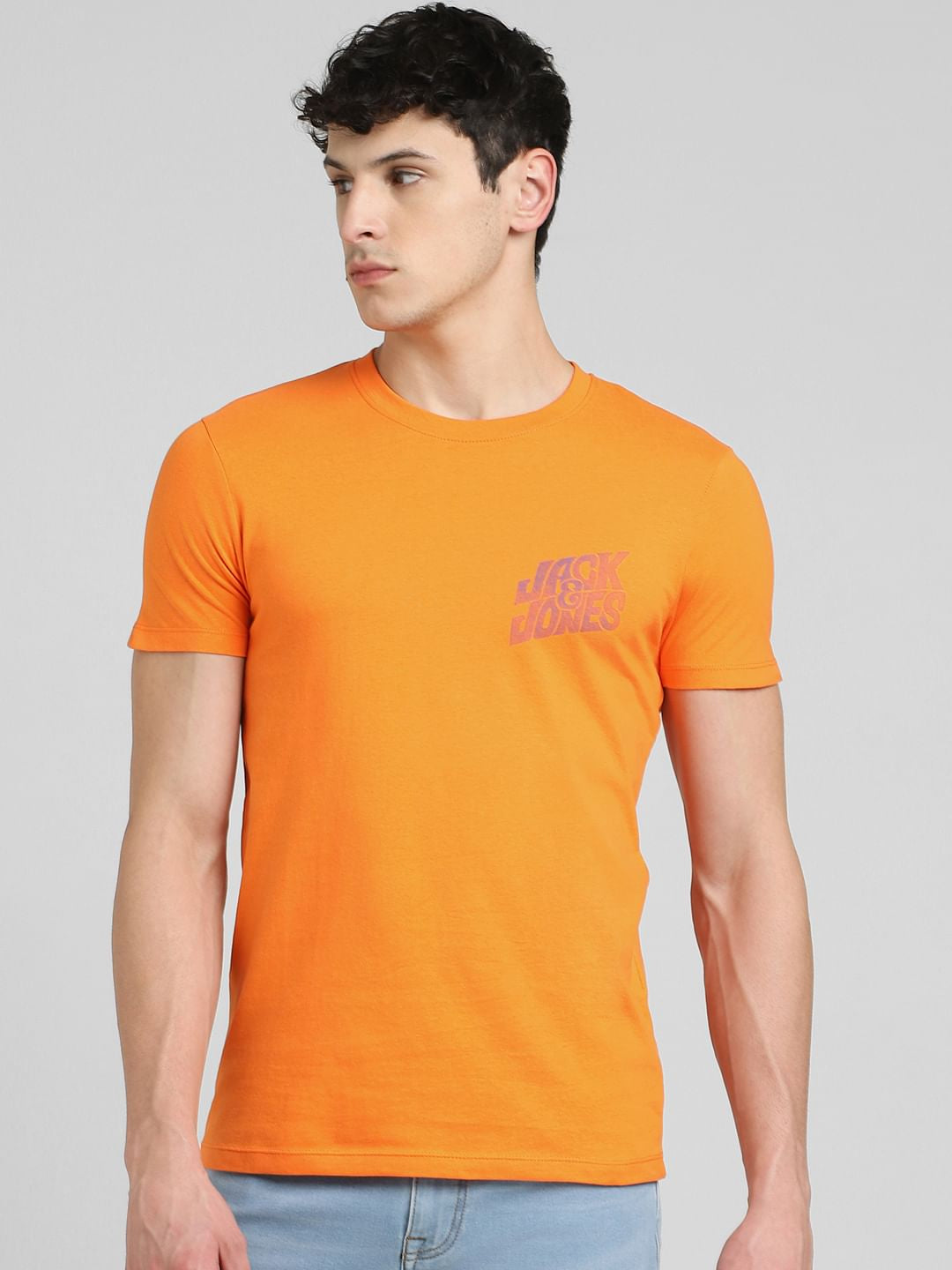 Orange Crew Neck T-shirt