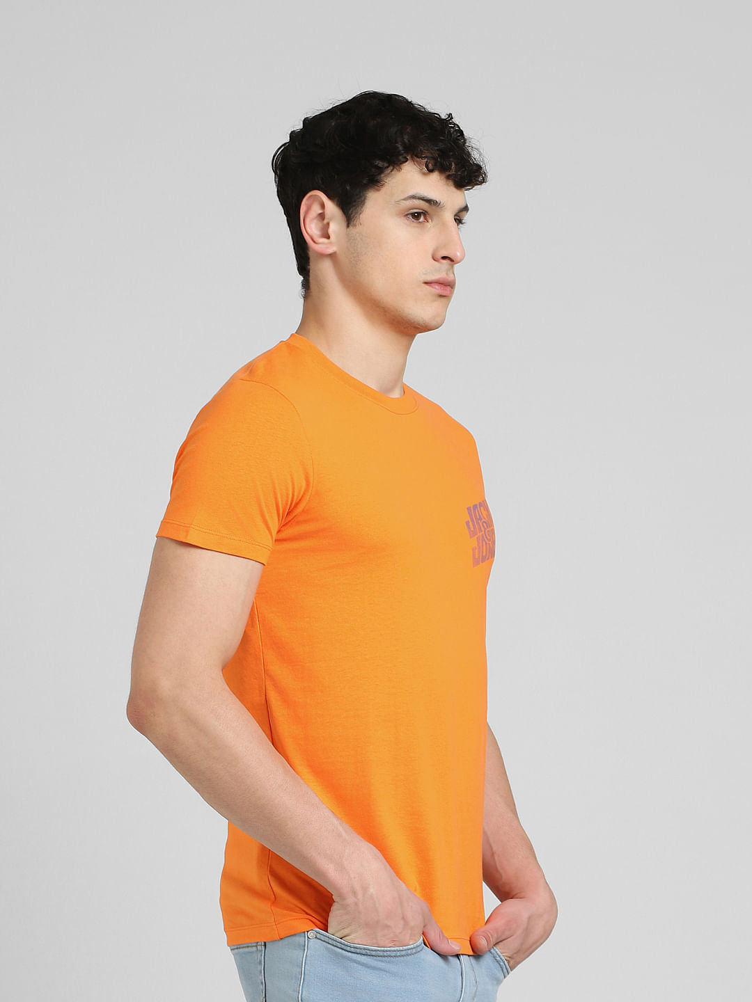 Orange Crew Neck T-shirt