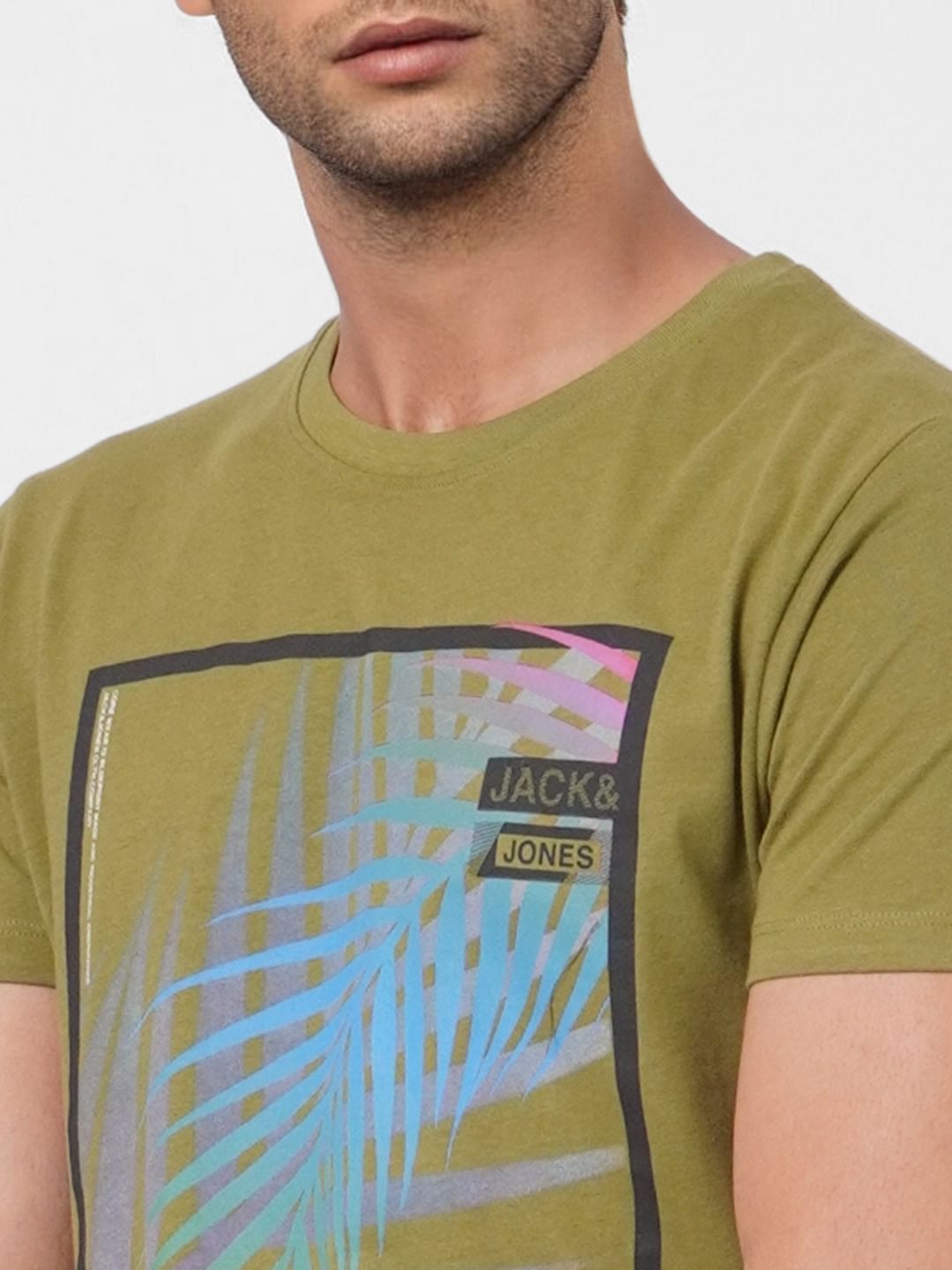 Green Graphic Print Crew Neck T-shirt