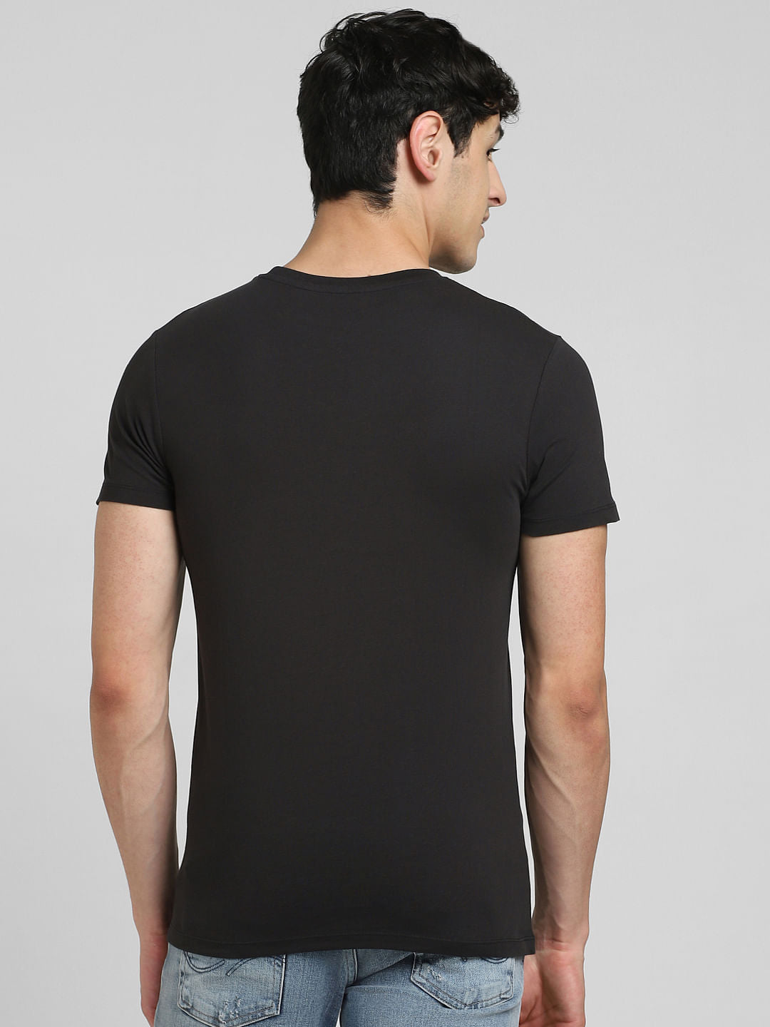 Black Graphic Print Crew Neck T-shirt