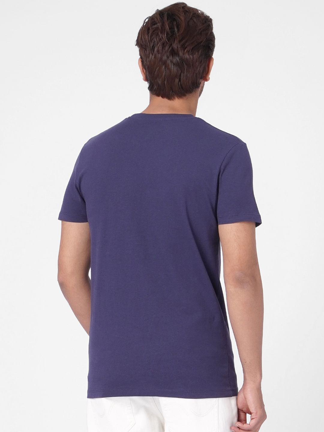 Blue Graphic Print Crew Neck T-shirt