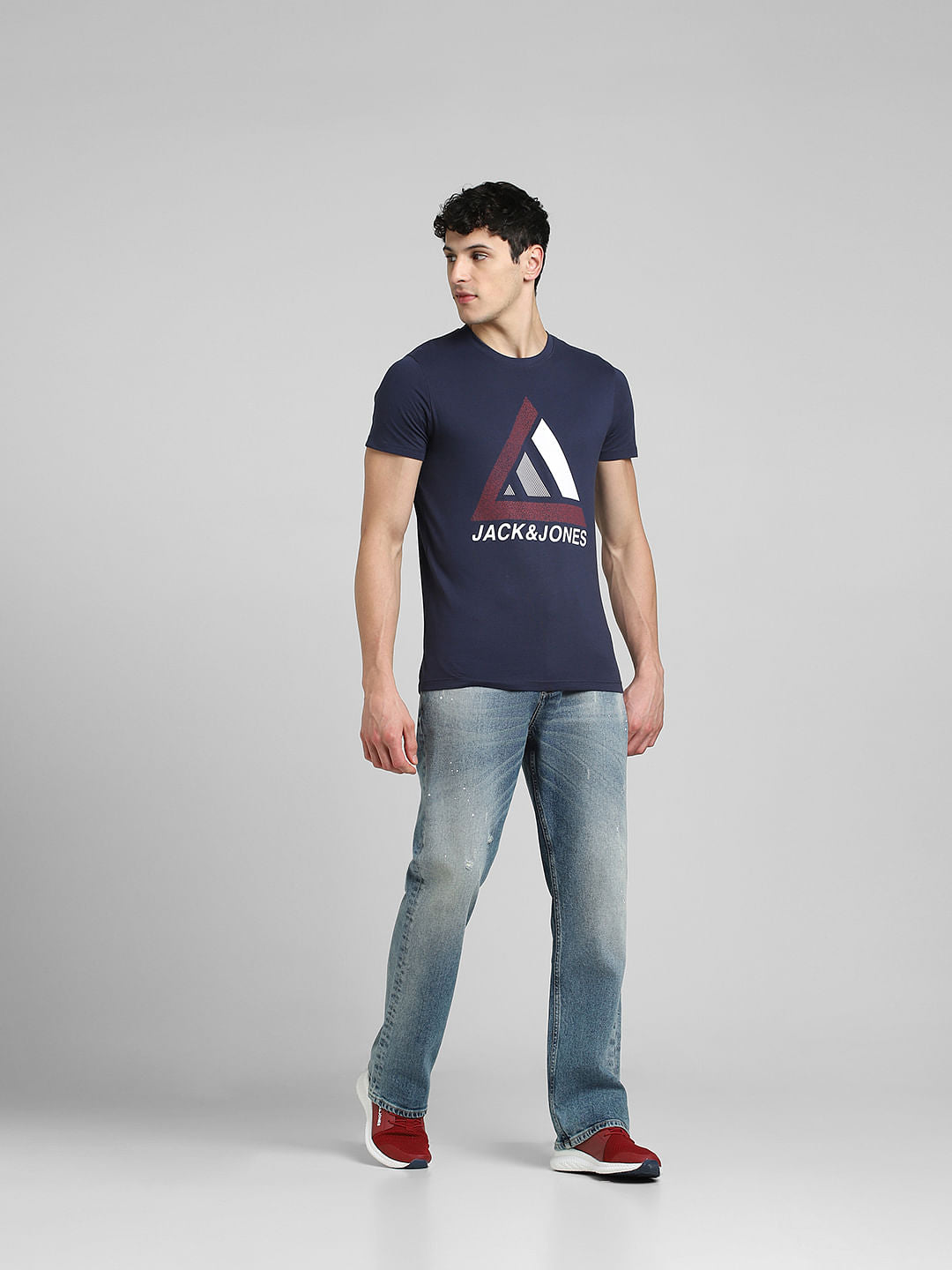 Blue Graphic Print Crew Neck T-shirt