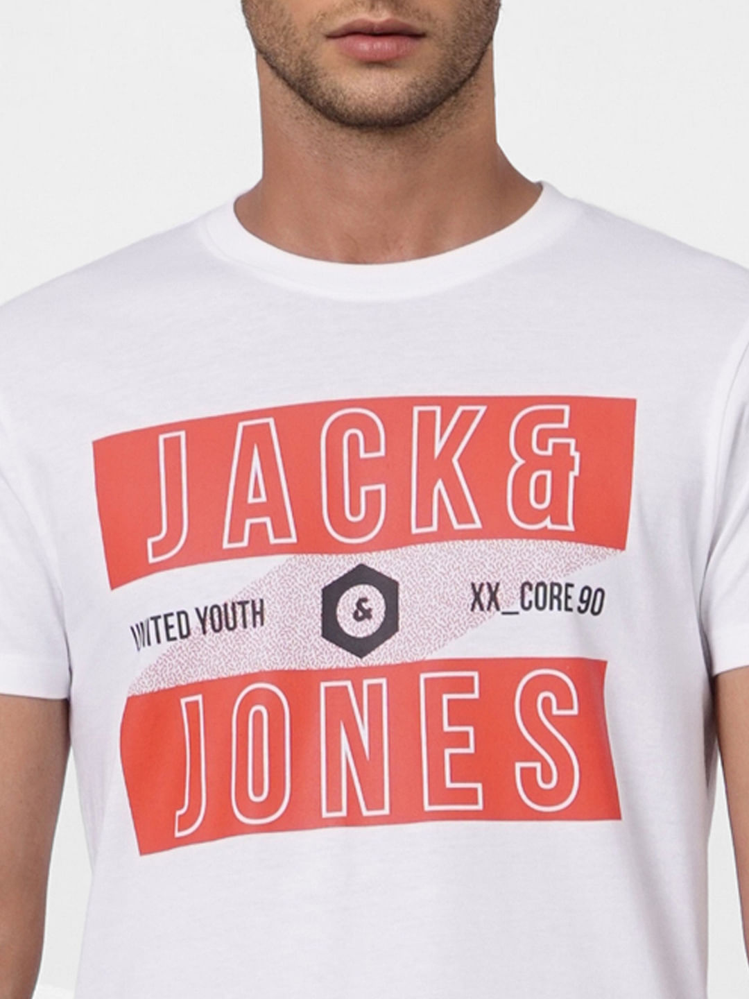 White Graphic Print Crew Neck T-shirt