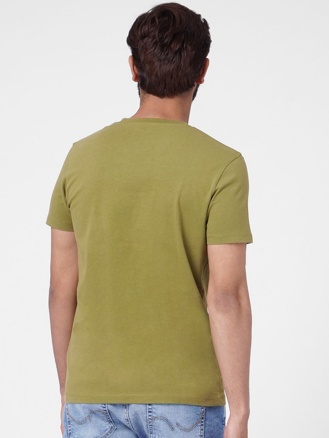 Green Logo Print Crew Neck T-shirt