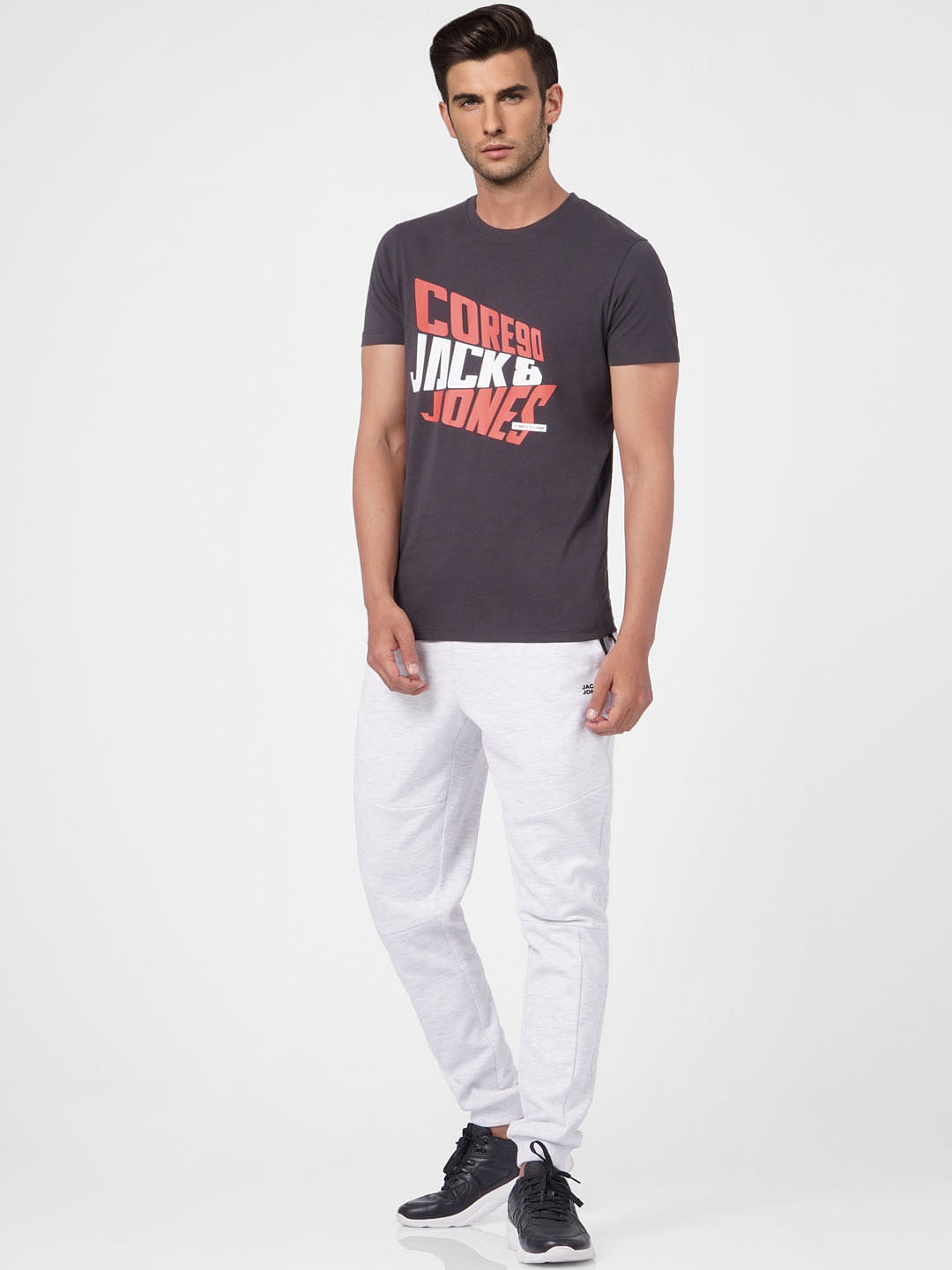 Black Graphic Print Crew Neck T-shirt