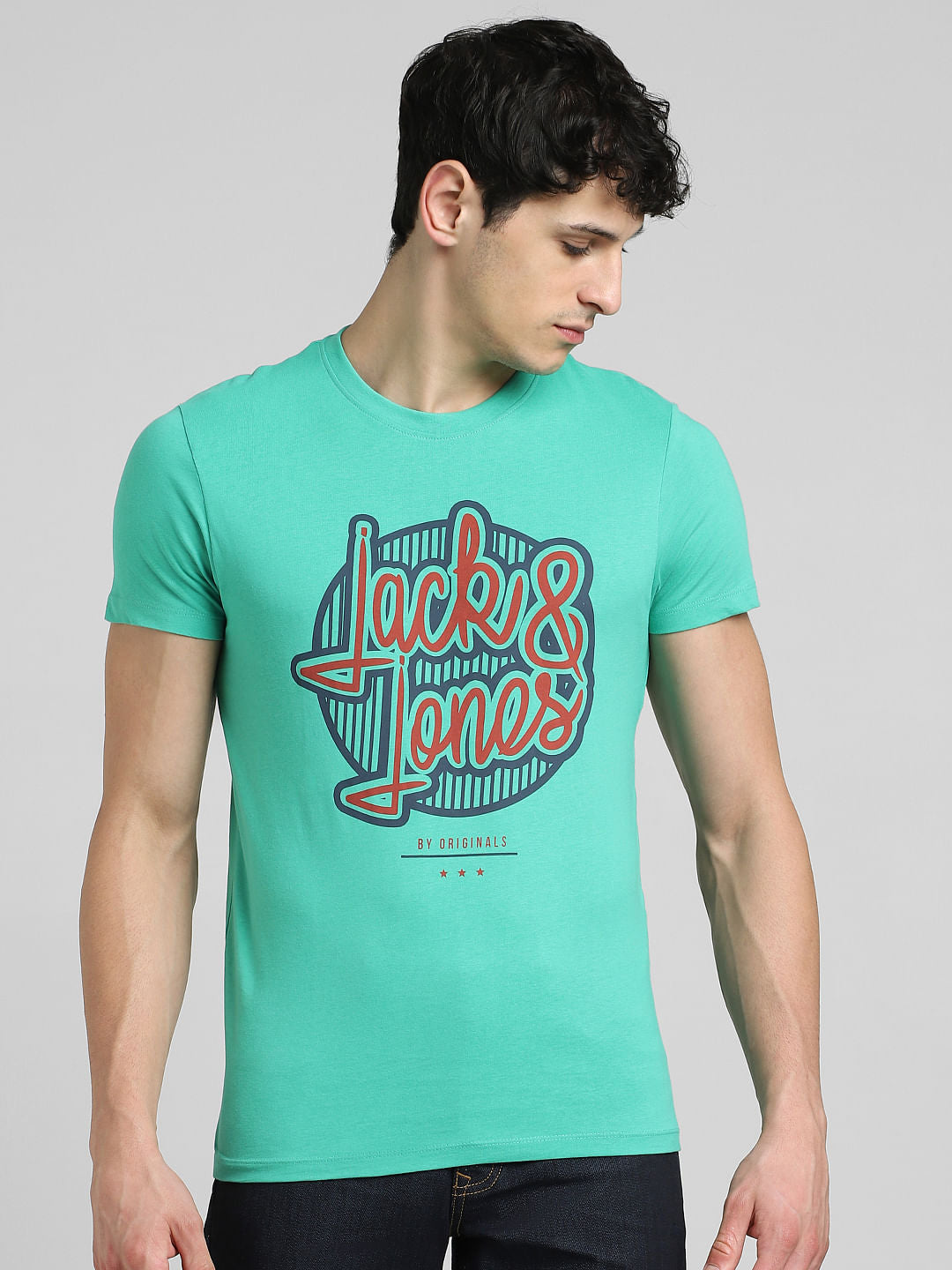 Green Graphic Print Crew Neck T-shirt