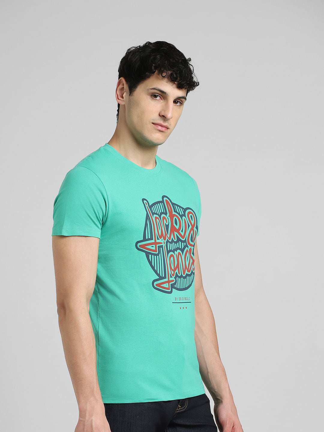 Green Graphic Print Crew Neck T-shirt