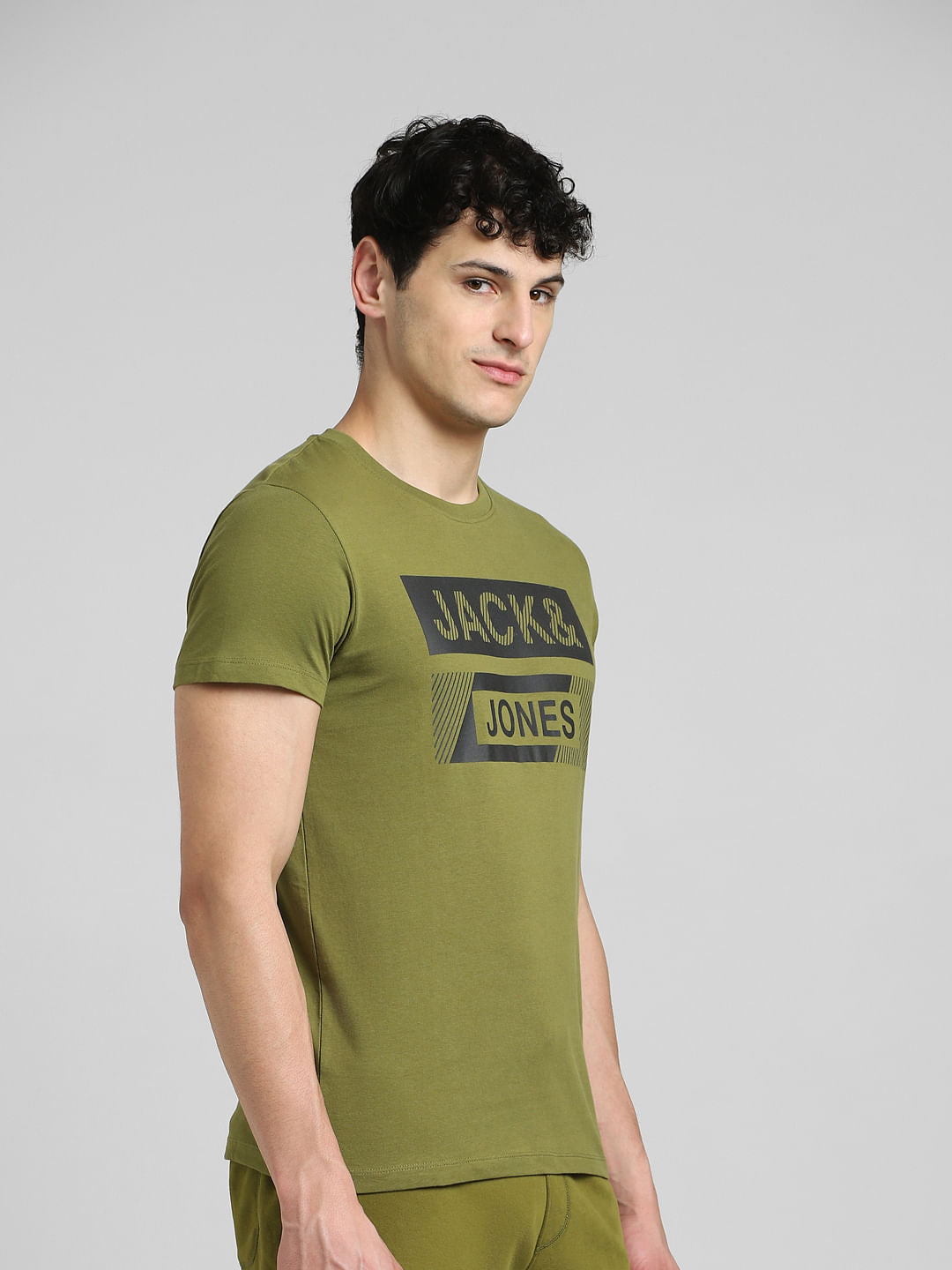 Green Graphic Crew Neck T-shirt