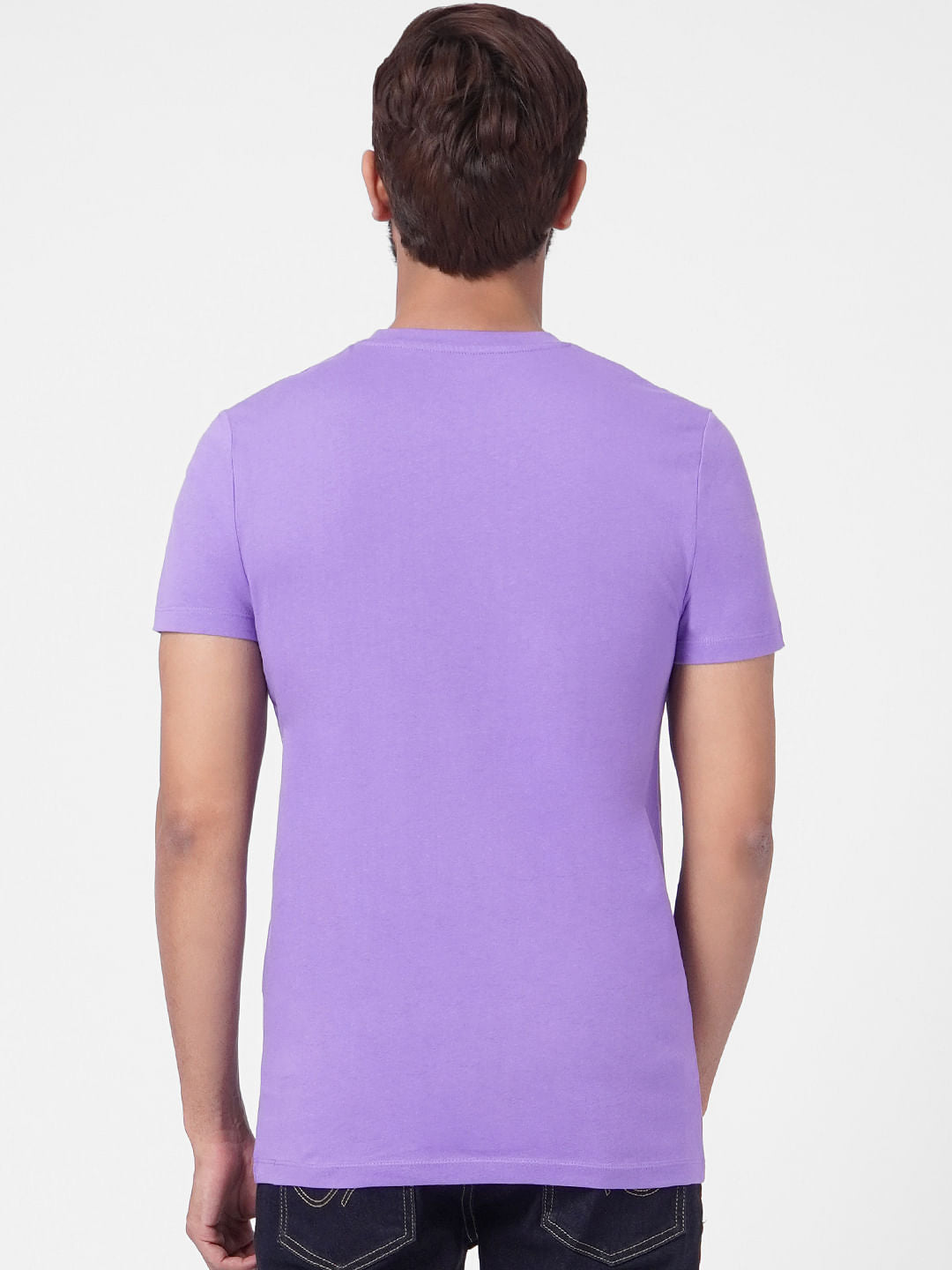 Purple Graphic Crew Neck T-shirt