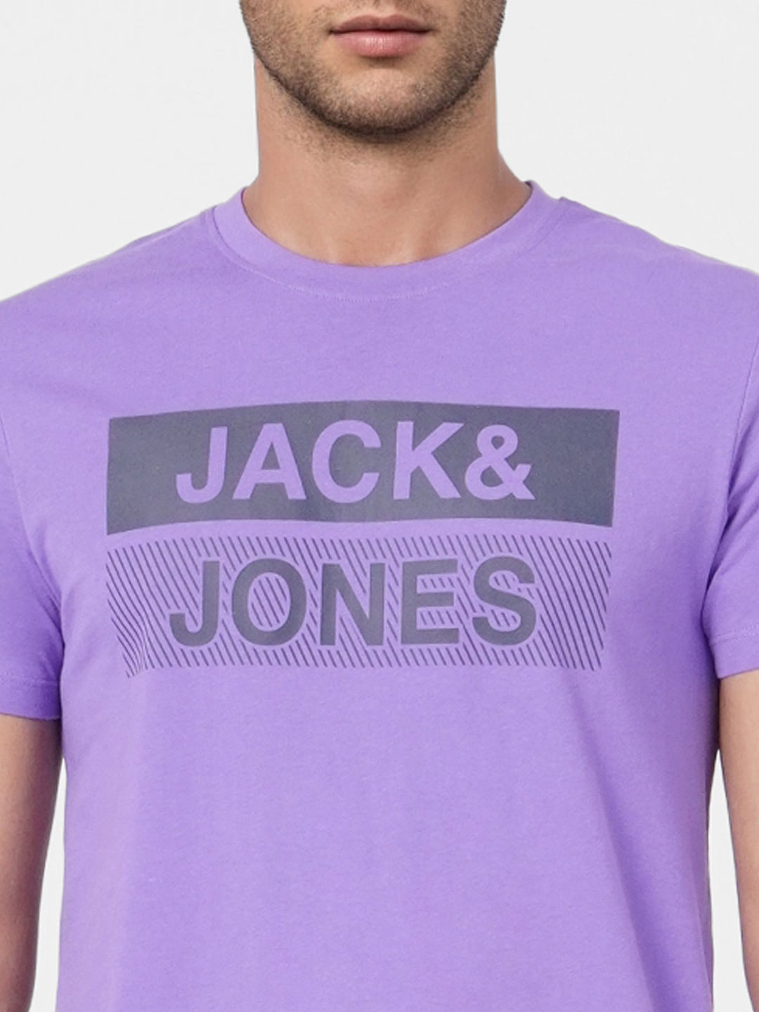 Purple Graphic Crew Neck T-shirt