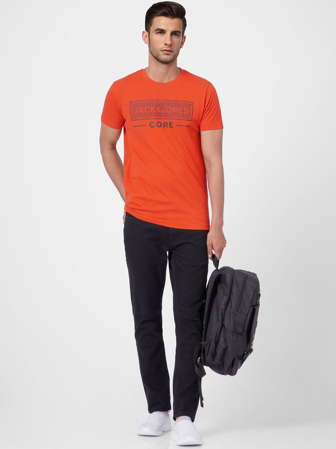 Red Graphic Crew Neck T-shirt