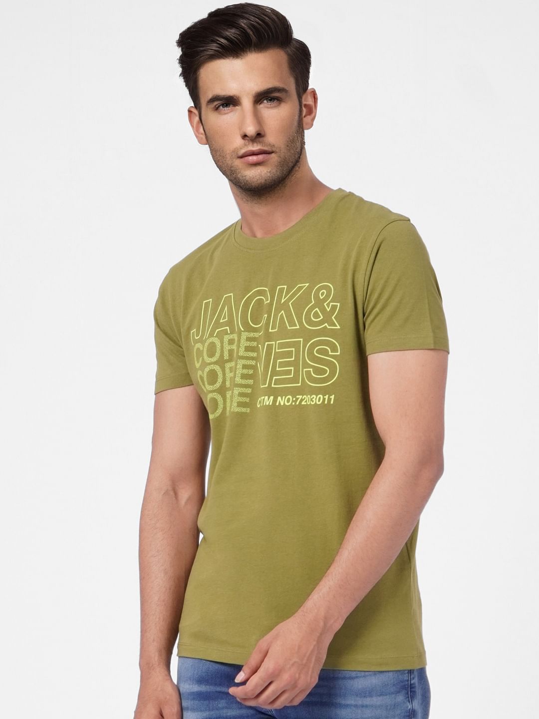 Green Graphic Print Crew Neck T-shirt