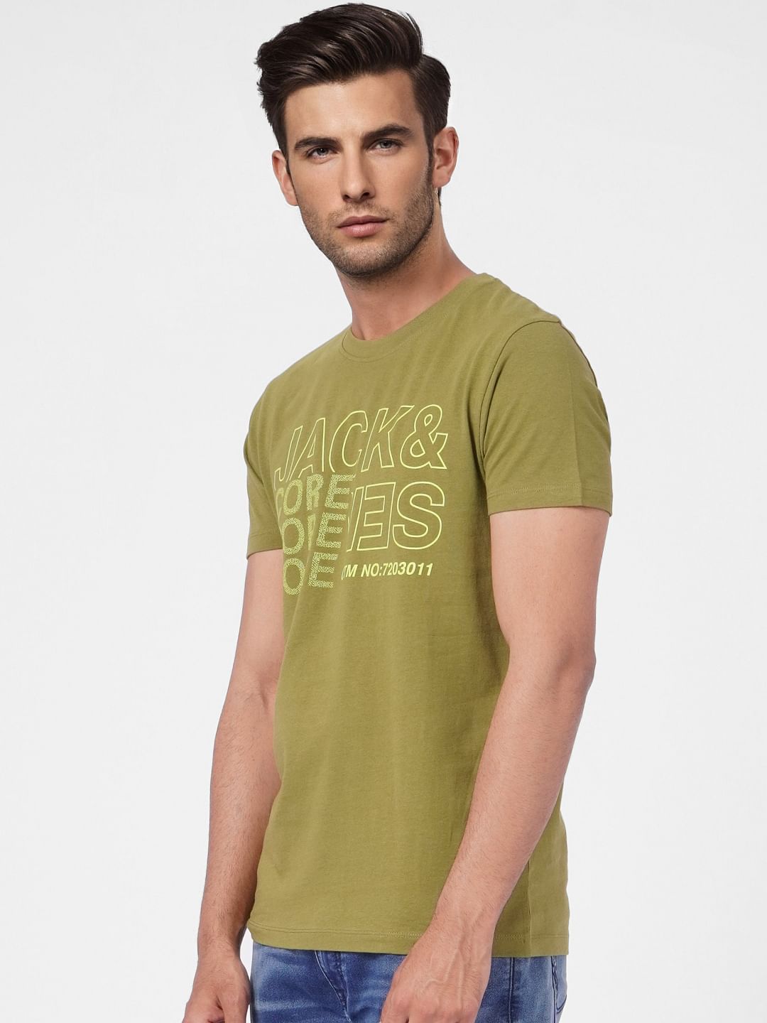 Green Graphic Print Crew Neck T-shirt