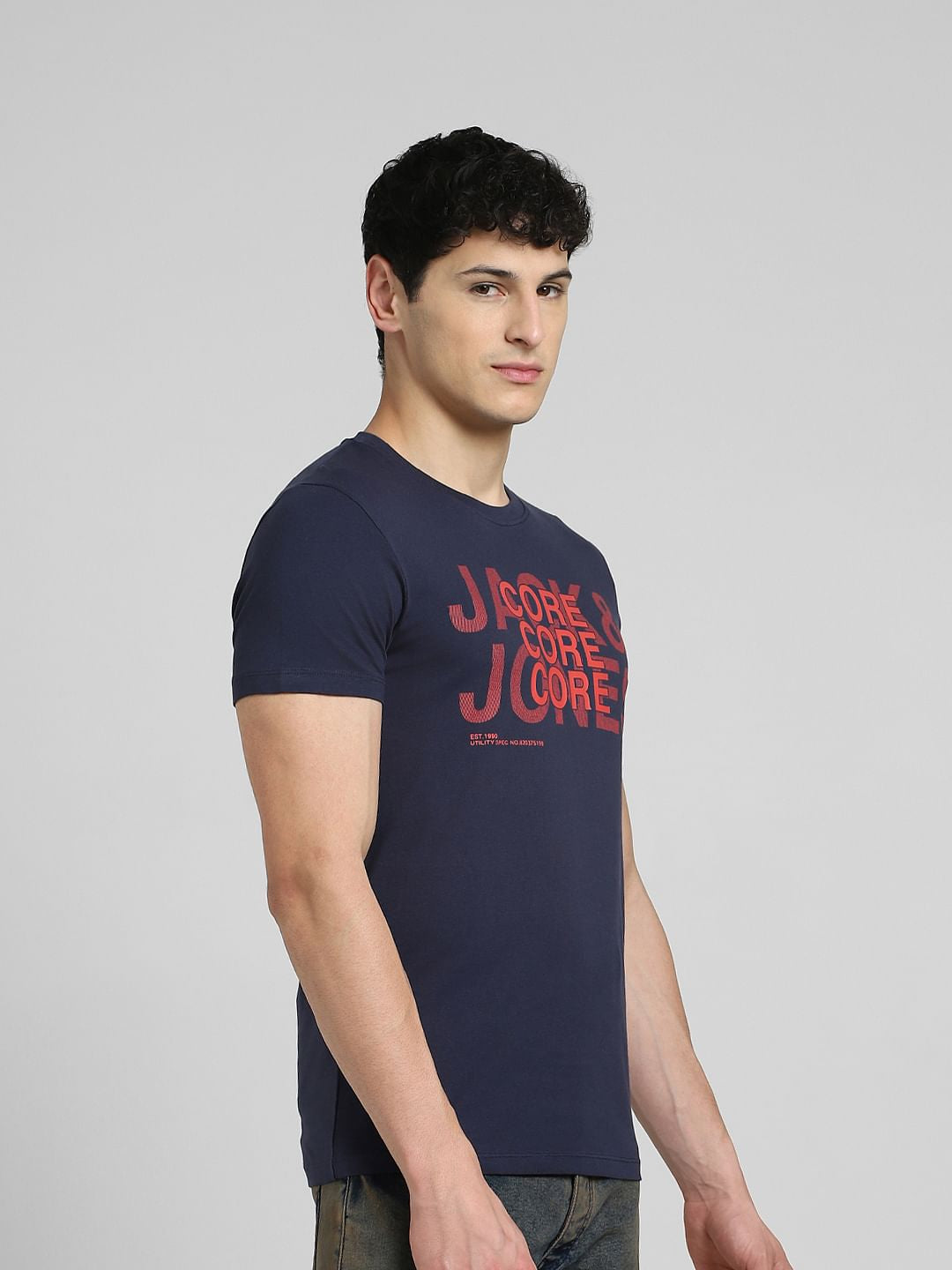 Blue Graphic Print Crew Neck T-shirt