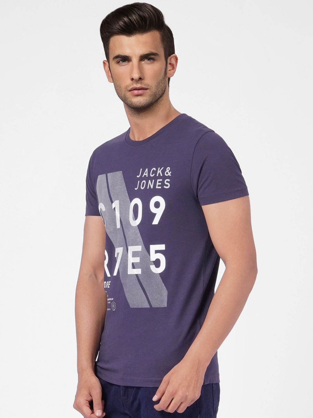 Blue Graphic Print Crew Neck T-shirt