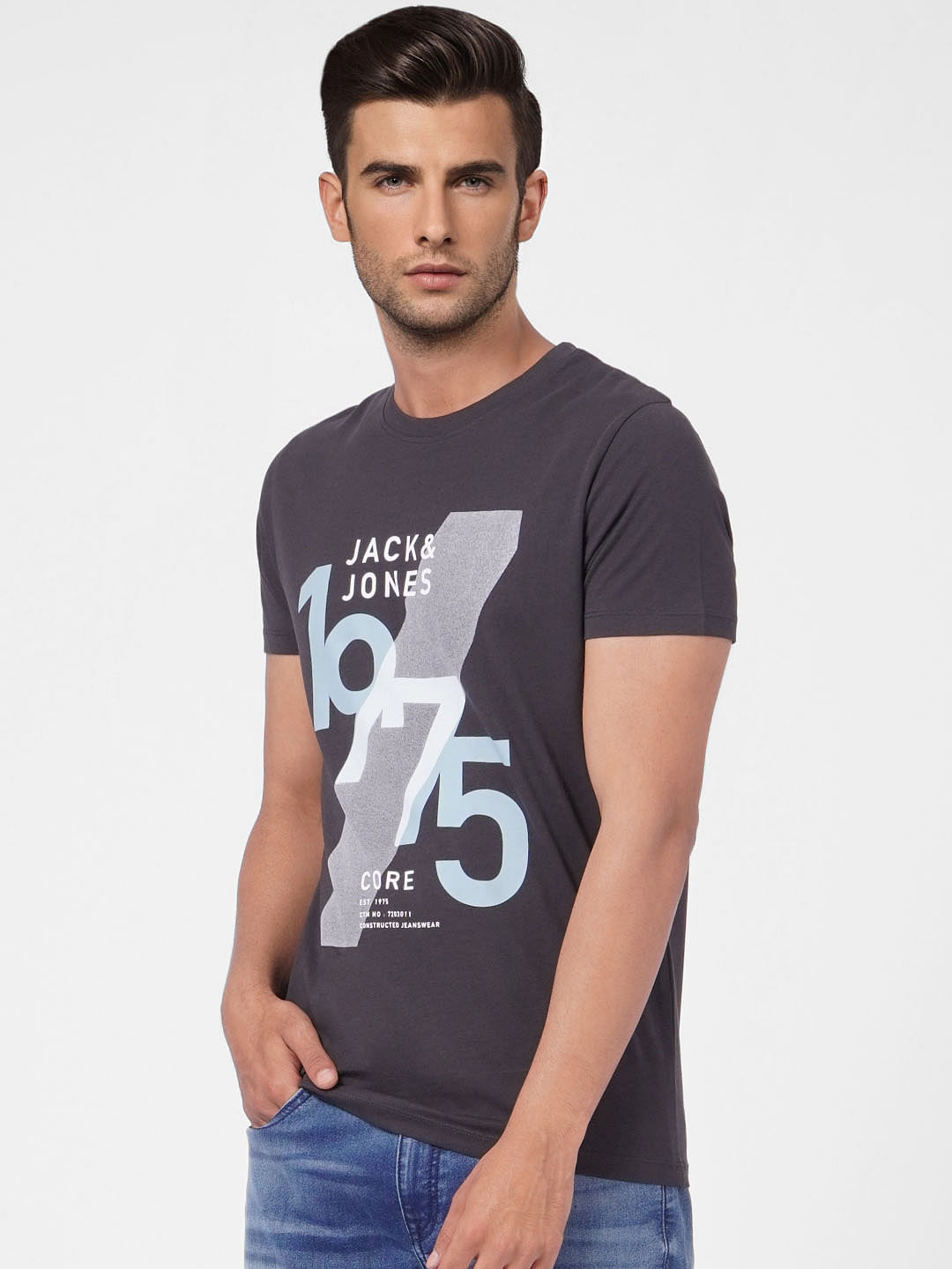 Black Graphic Print Crew Neck T-shirt