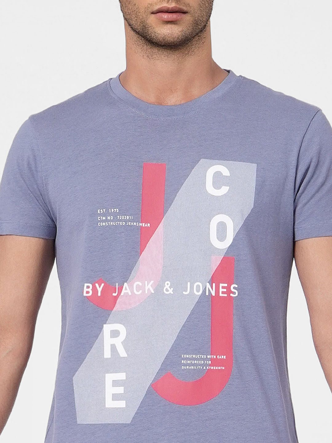 Light Blue Graphic Print Crew Neck T-shirt