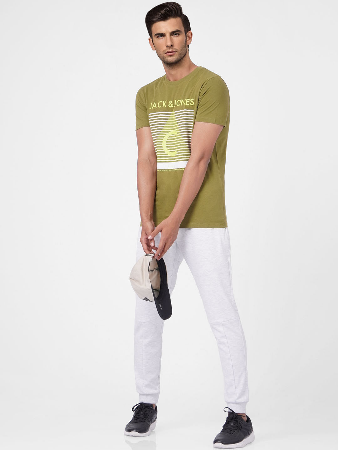 Green Horizontal Stripe T-shirt - S
