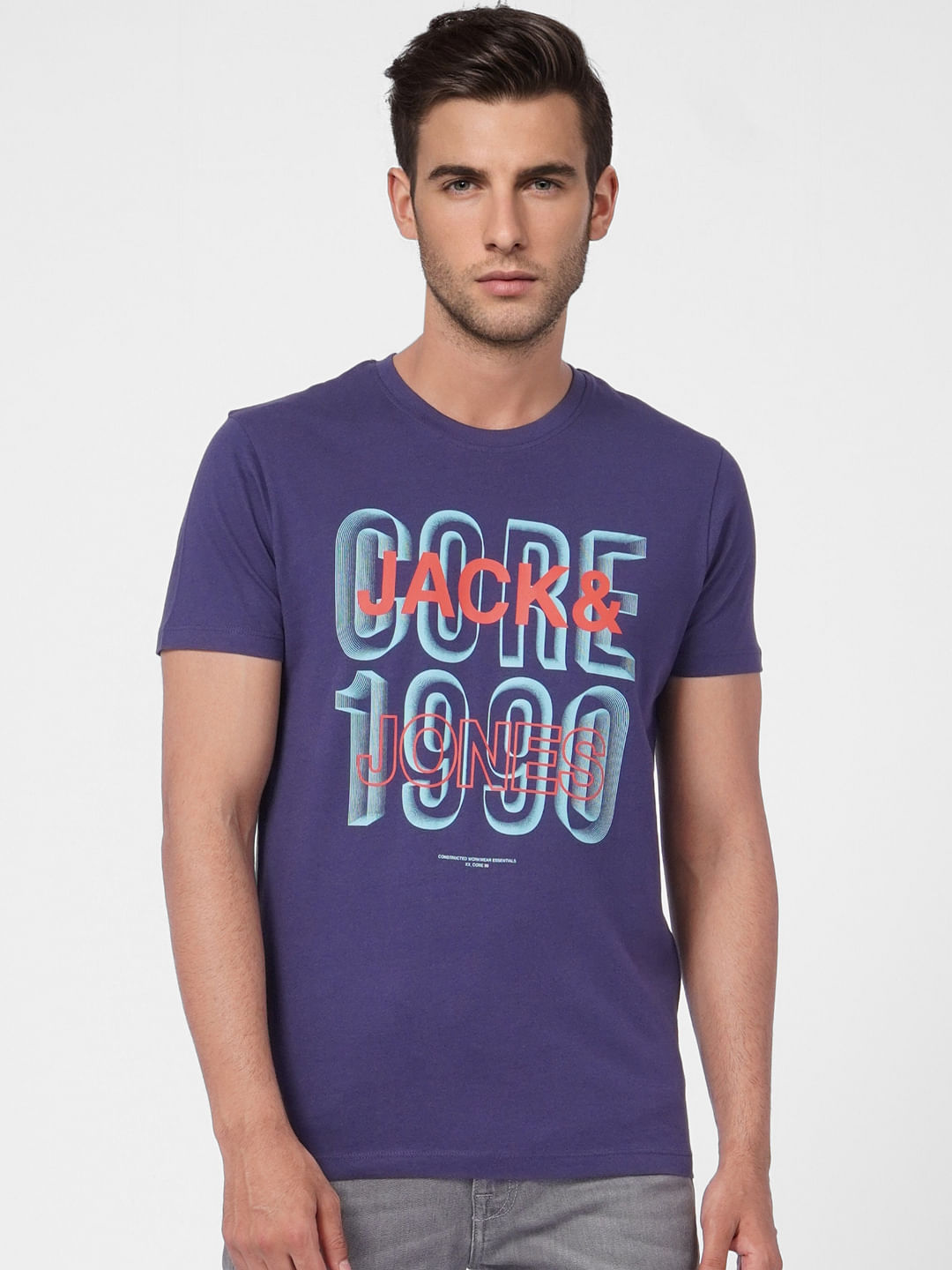 Blue Graphic Print Crew Neck T-shirt