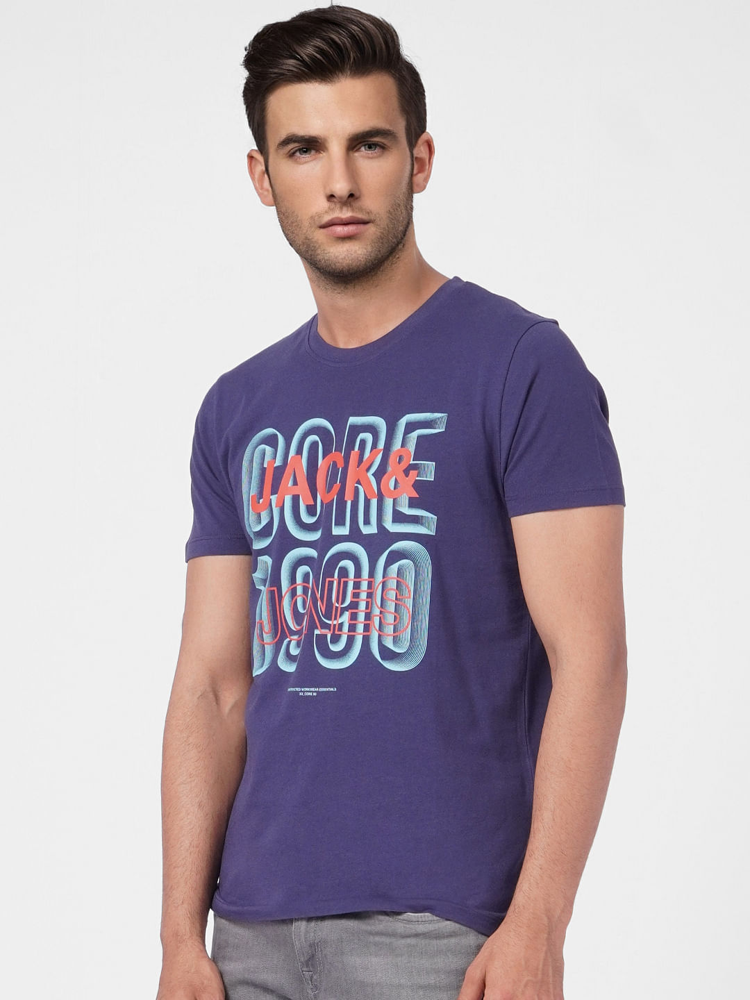 Blue Graphic Print Crew Neck T-shirt