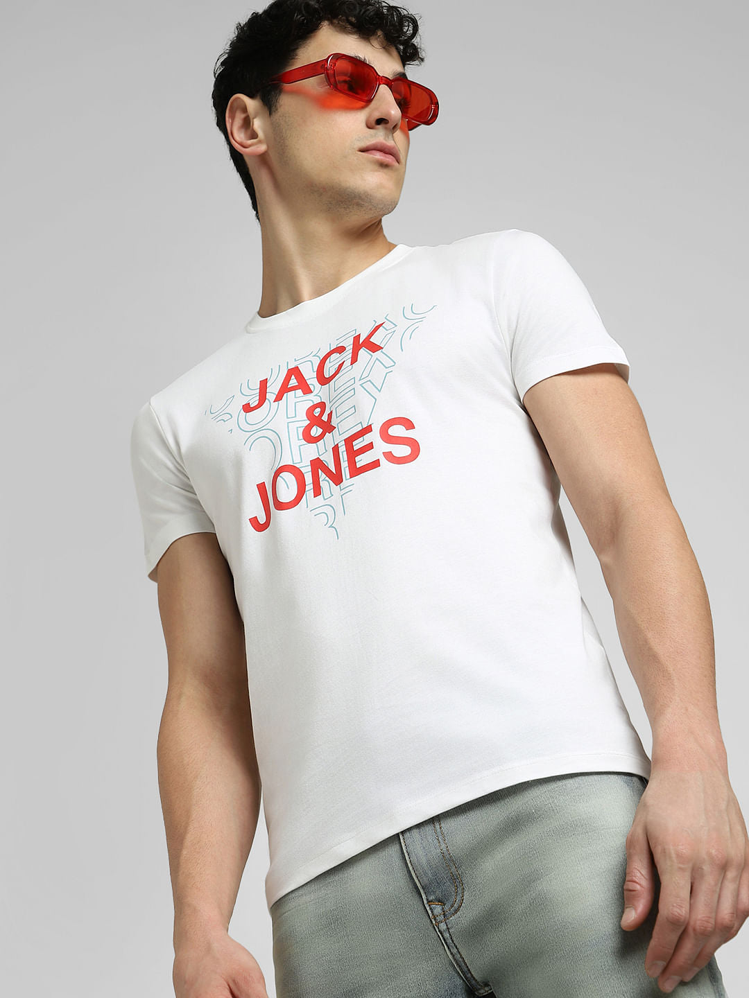 White Graphic Print Crew Neck T-shirt - S