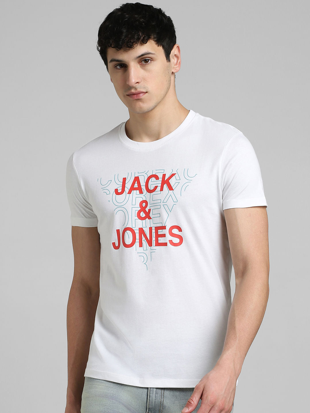 White Graphic Print Crew Neck T-shirt