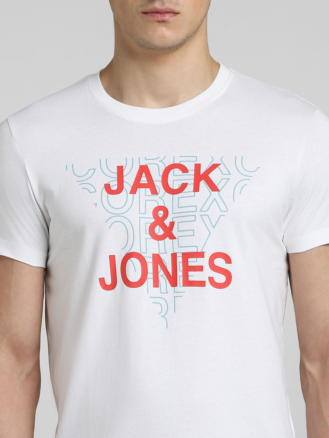 White Graphic Print Crew Neck T-shirt