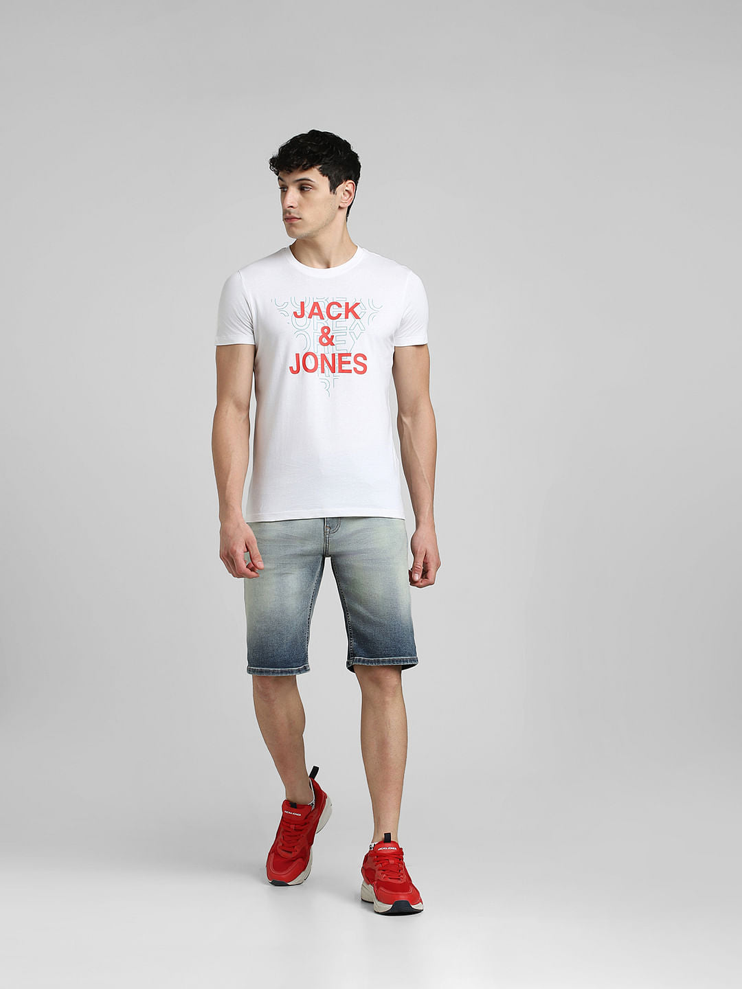 White Graphic Print Crew Neck T-shirt