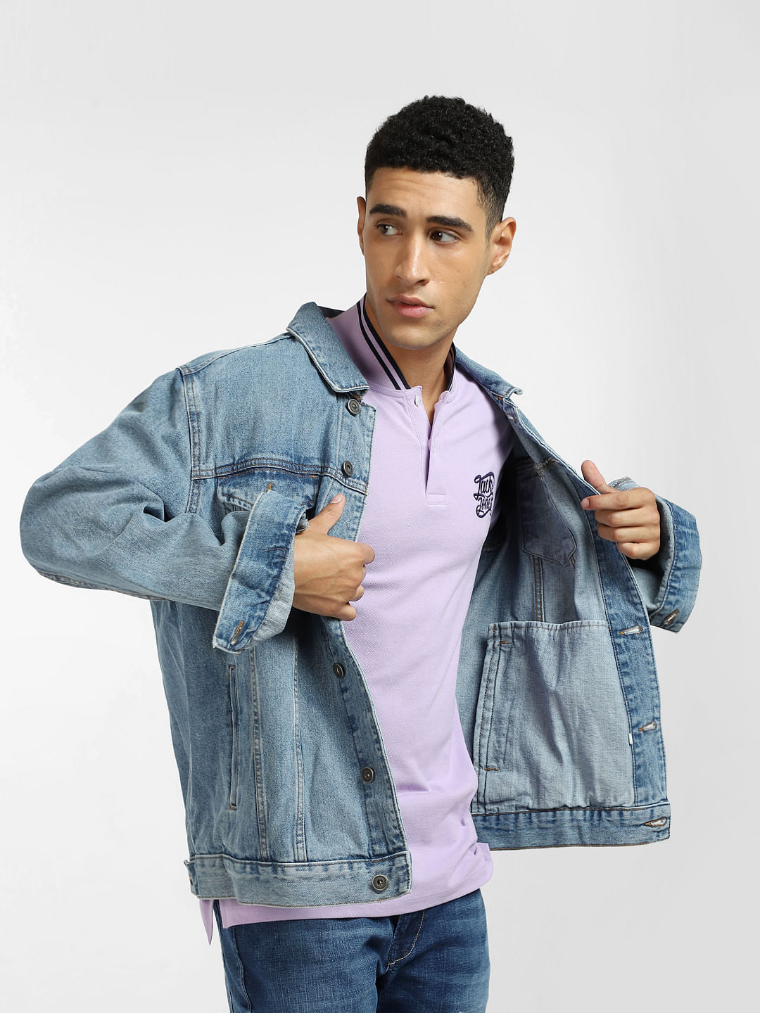 Purple Polo Neck T-shirt - S
