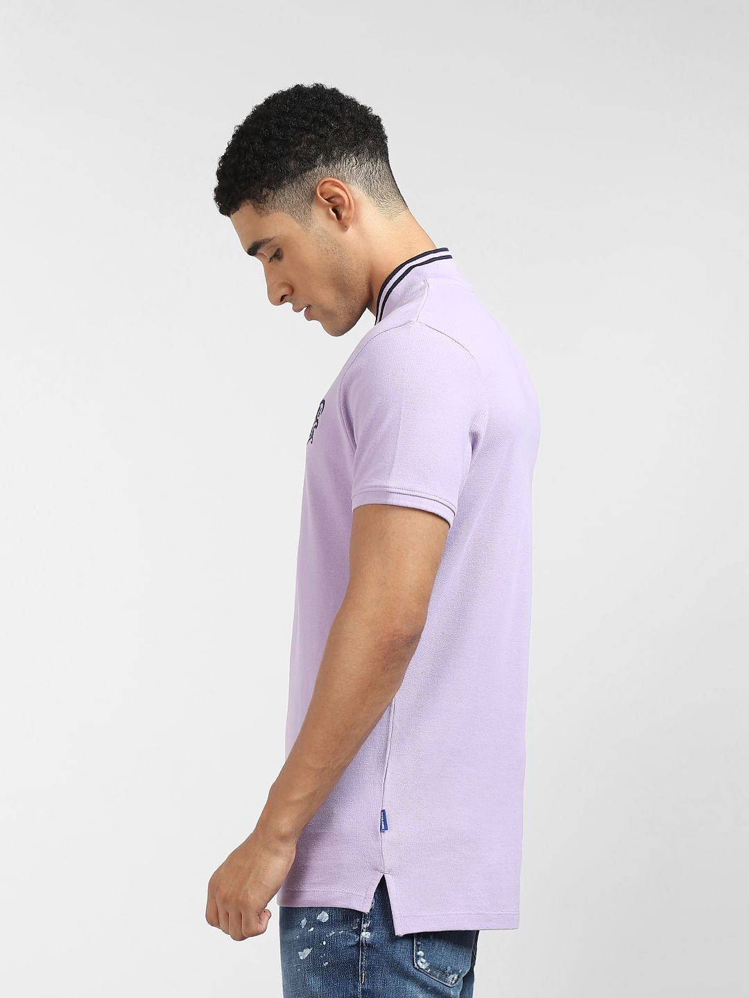 Purple Polo Neck T-shirt