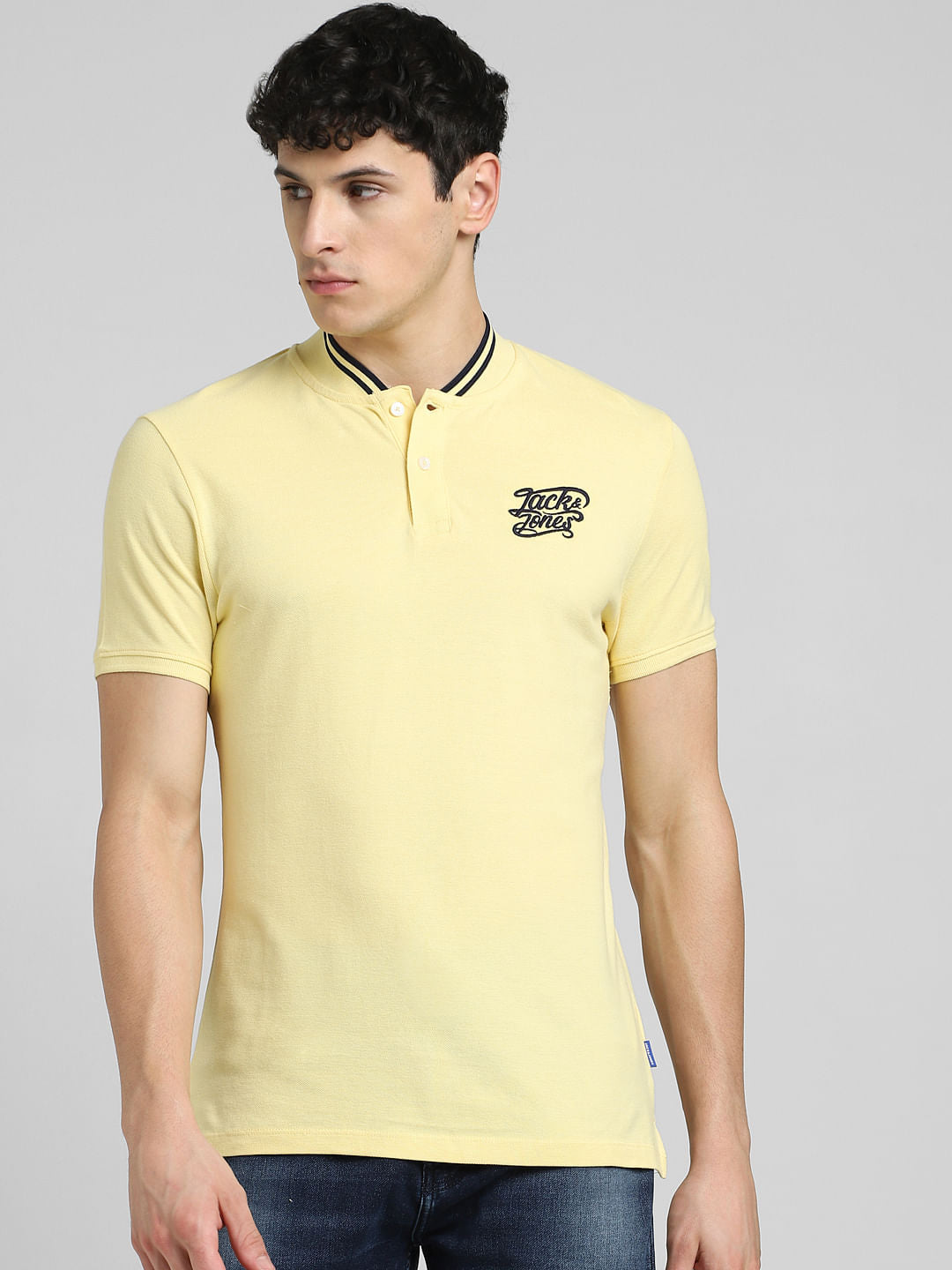 Yellow Polo Neck T-shirt