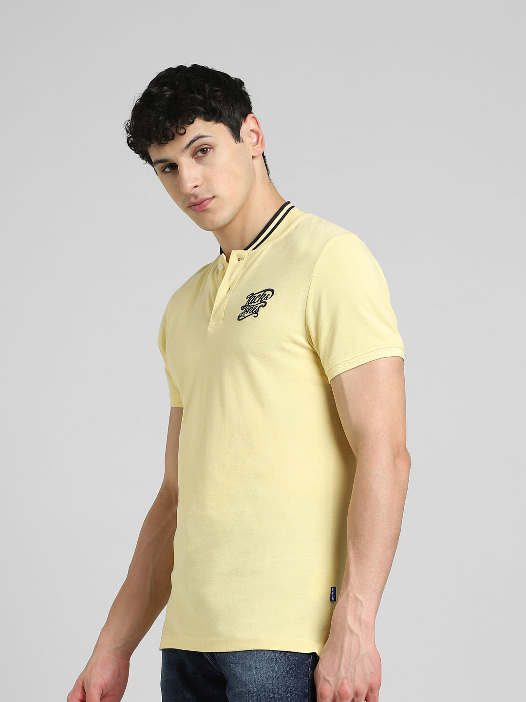 Yellow Polo Neck T-shirt
