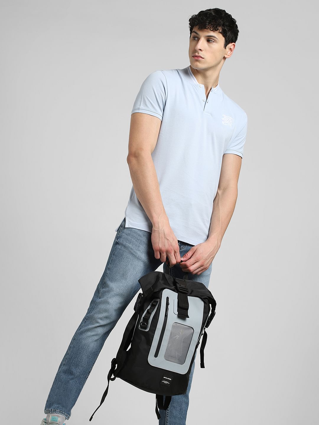 Blue Polo Neck T-shirt - S