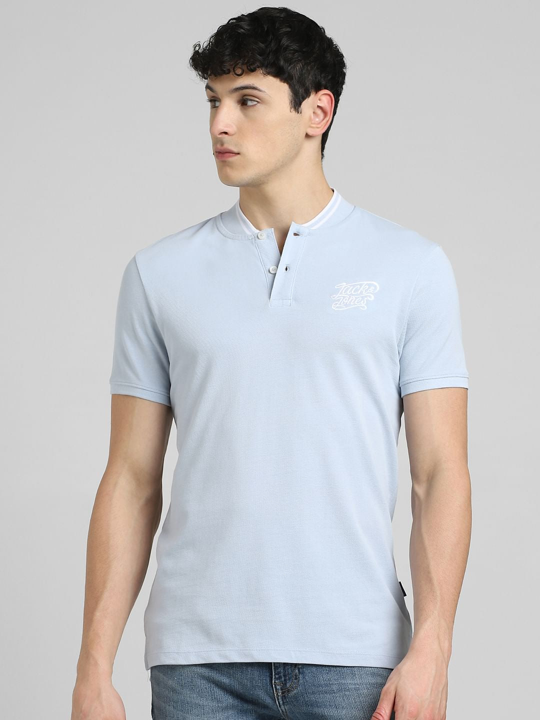 Blue Polo Neck T-shirt