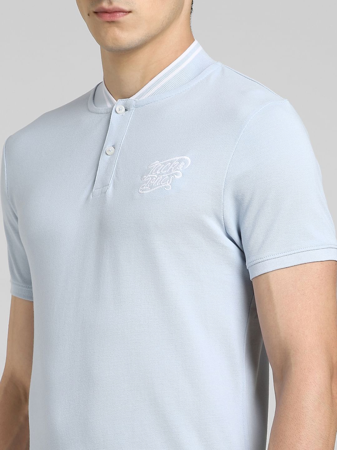 Blue Polo Neck T-shirt