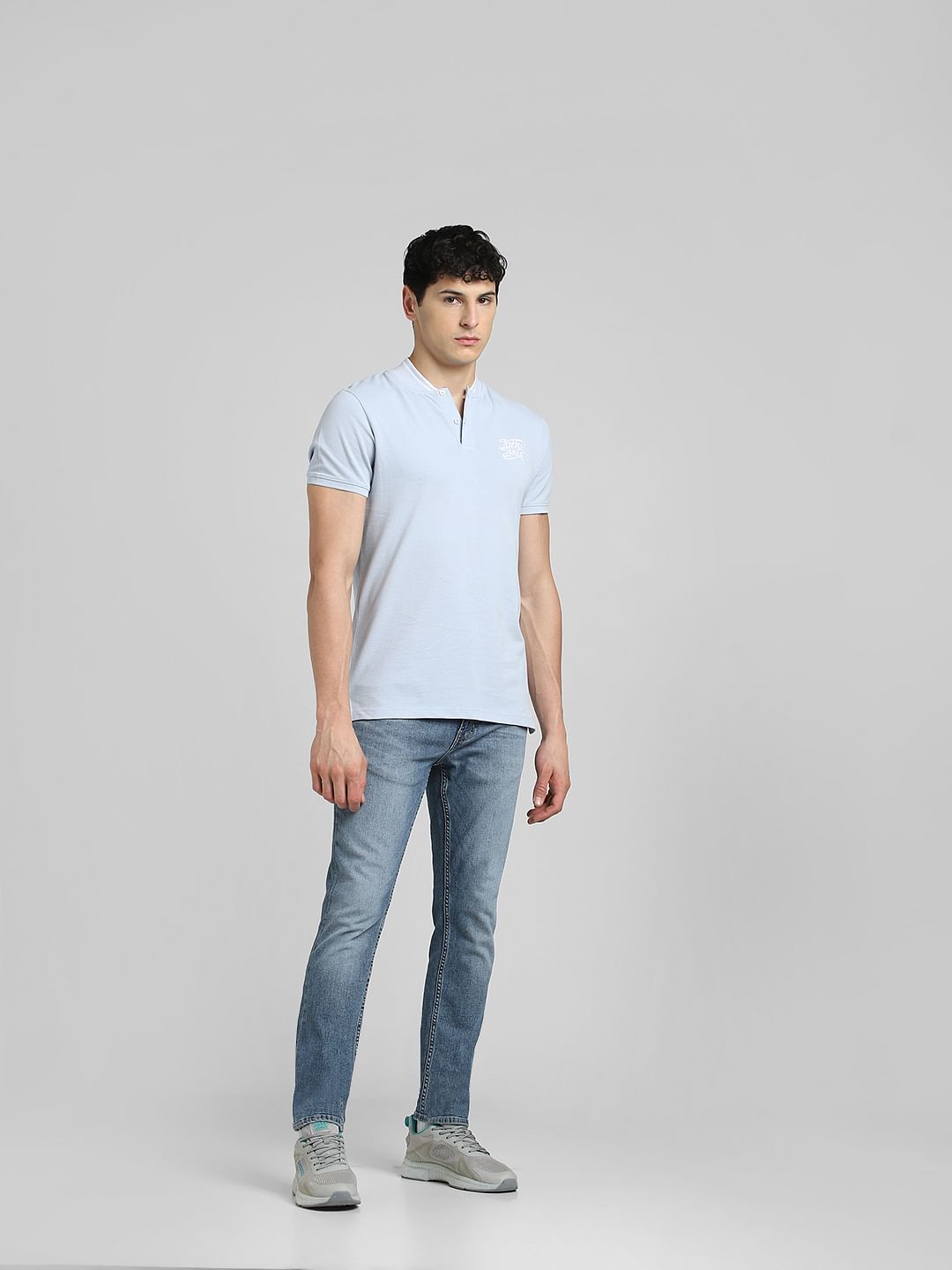 Blue Polo Neck T-shirt