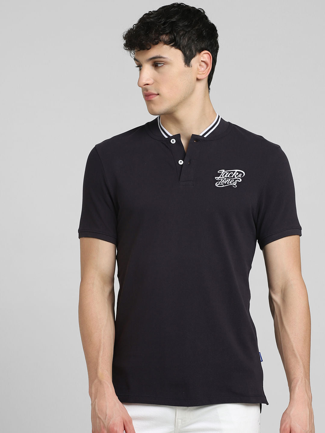Black Polo Neck T-shirt