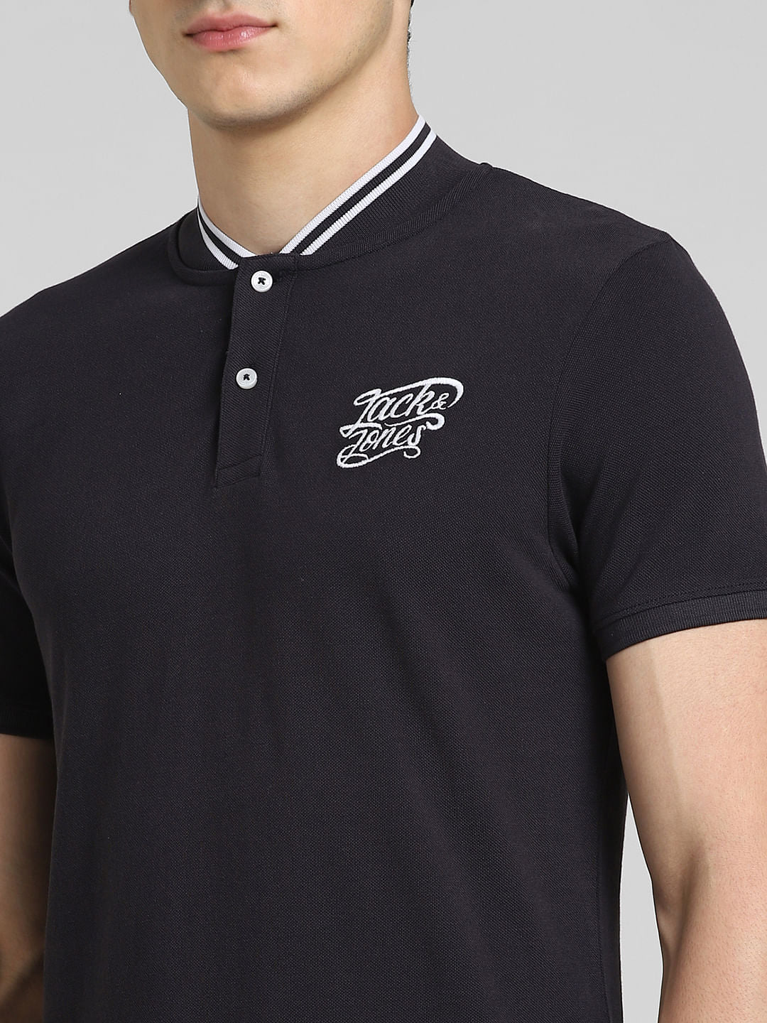 Black Polo Neck T-shirt
