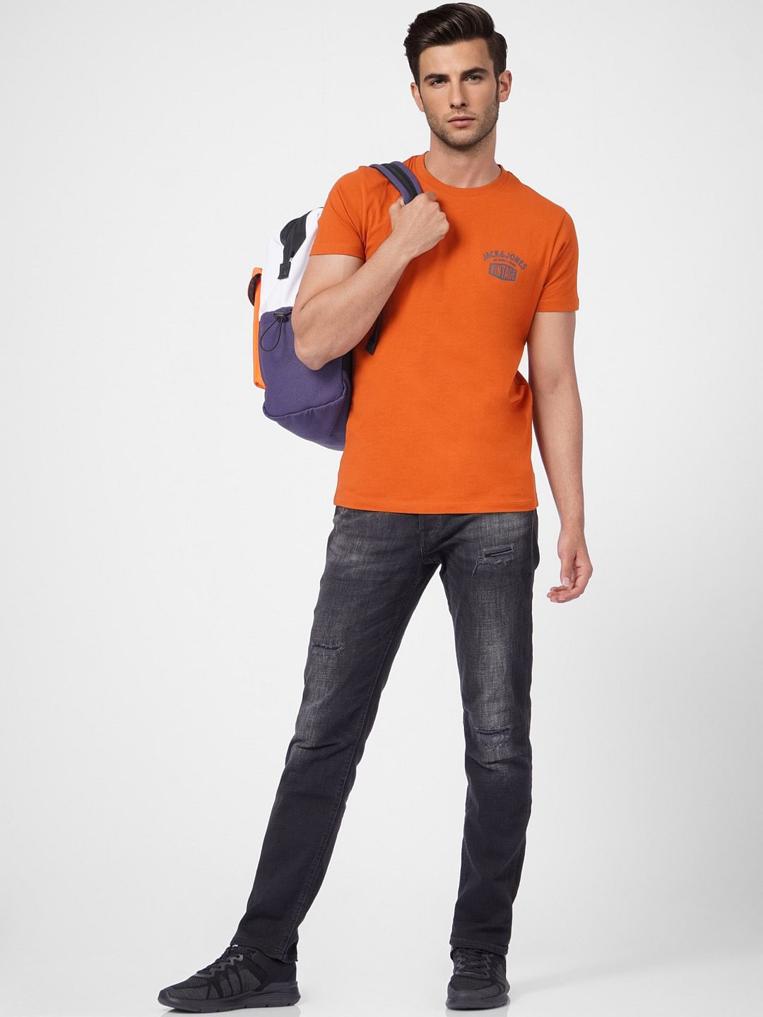 Orange Crew Neck T-shirt