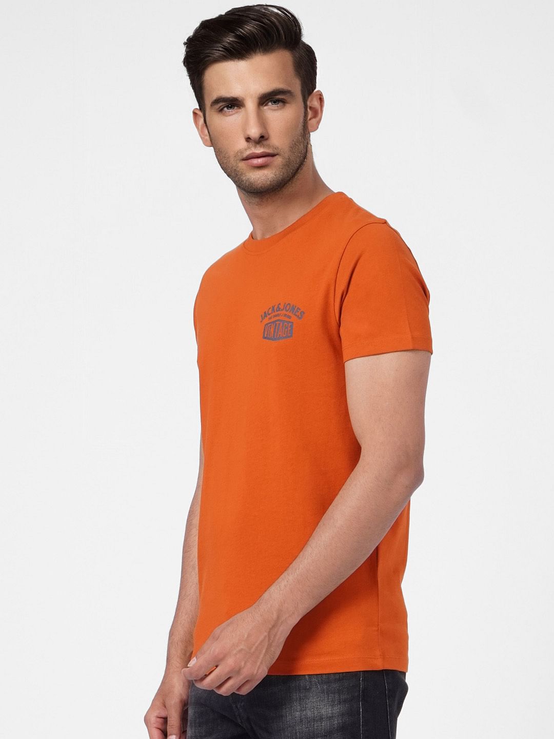 Orange Crew Neck T-shirt