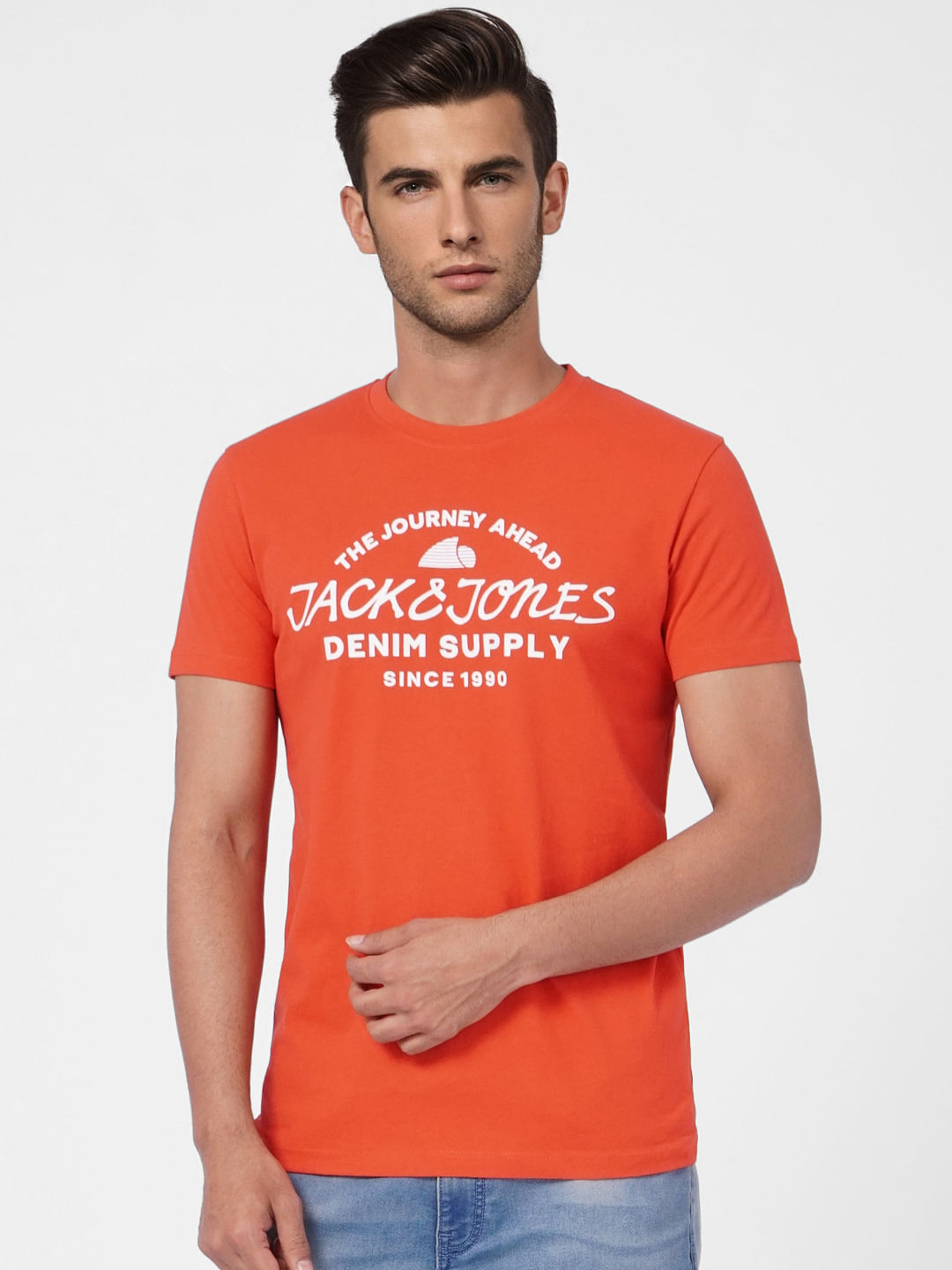 Red Graphic Print Crew Neck T-shirt
