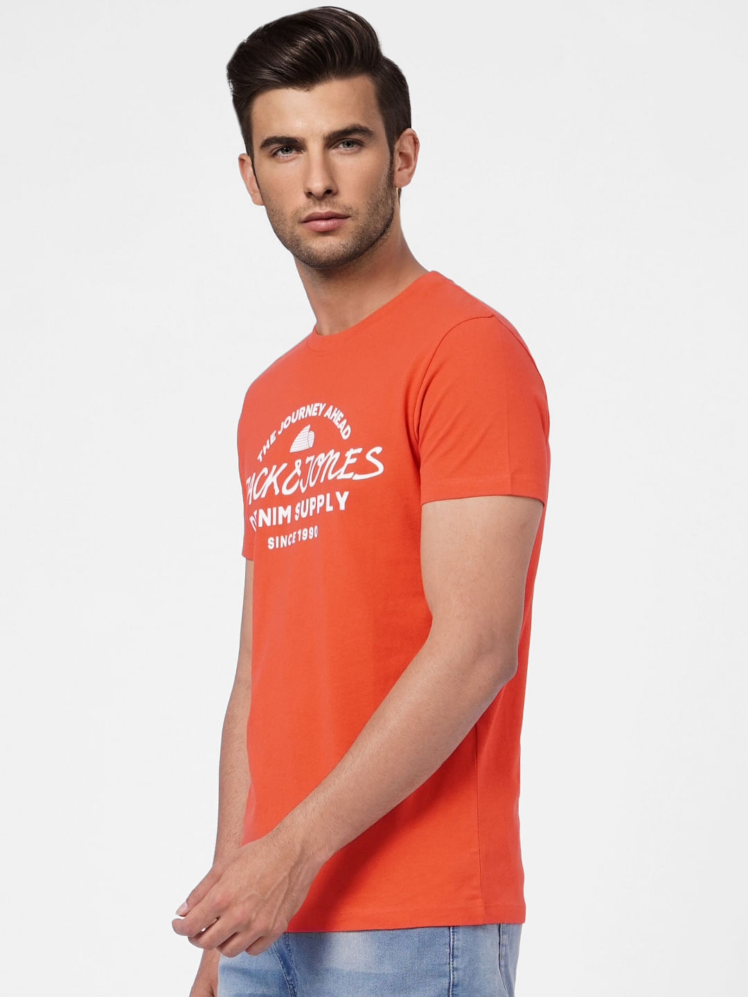 Red Graphic Print Crew Neck T-shirt