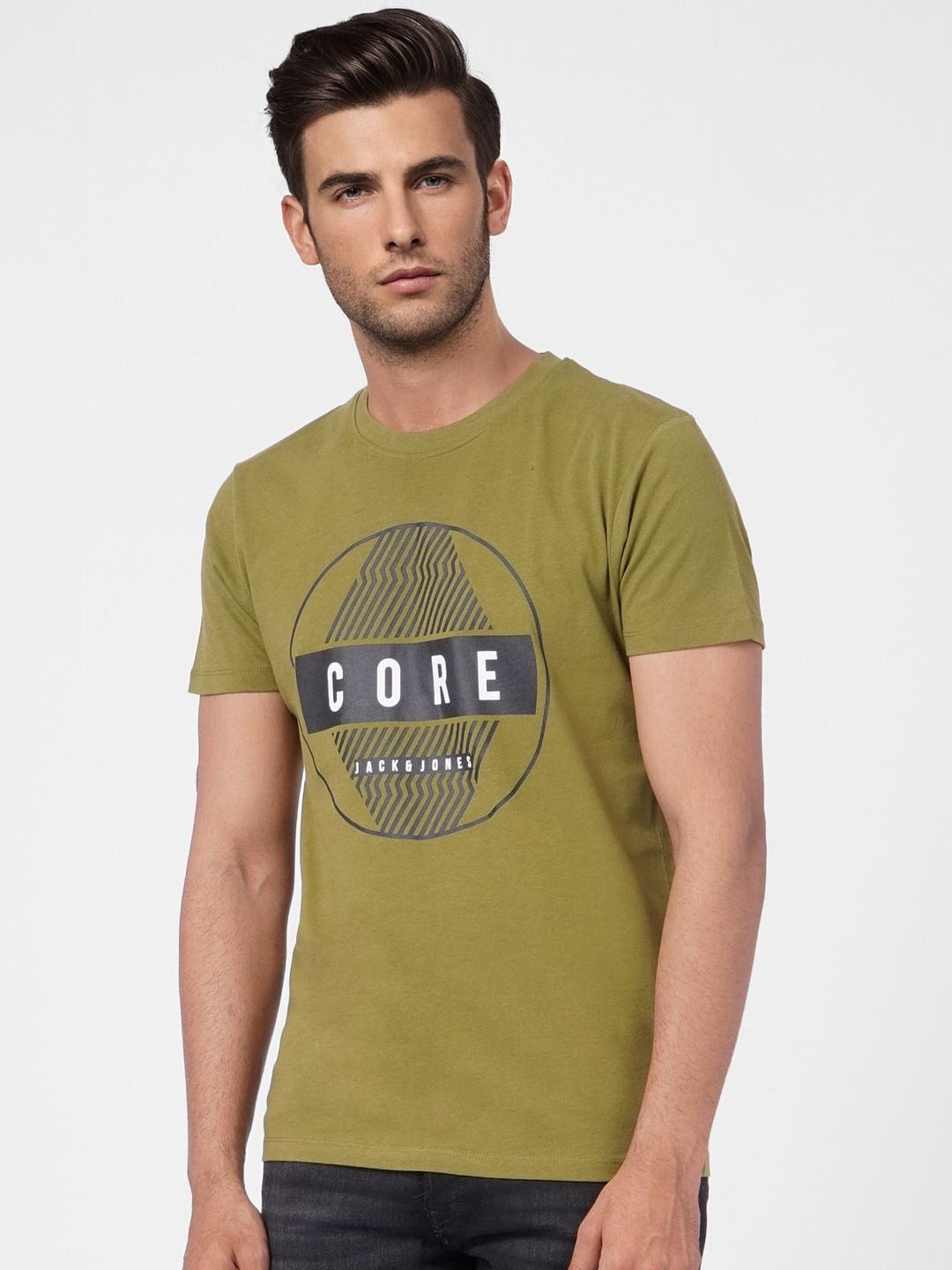 Green Graphic Print Crew Neck T-shirt