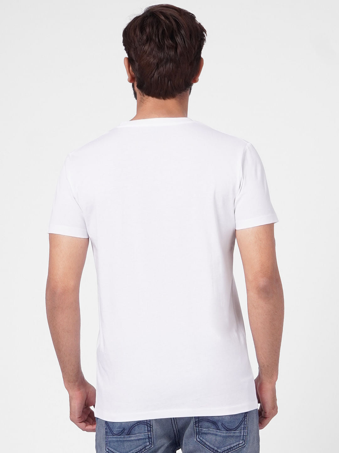 White Graphic Print Crew Neck T-shirt