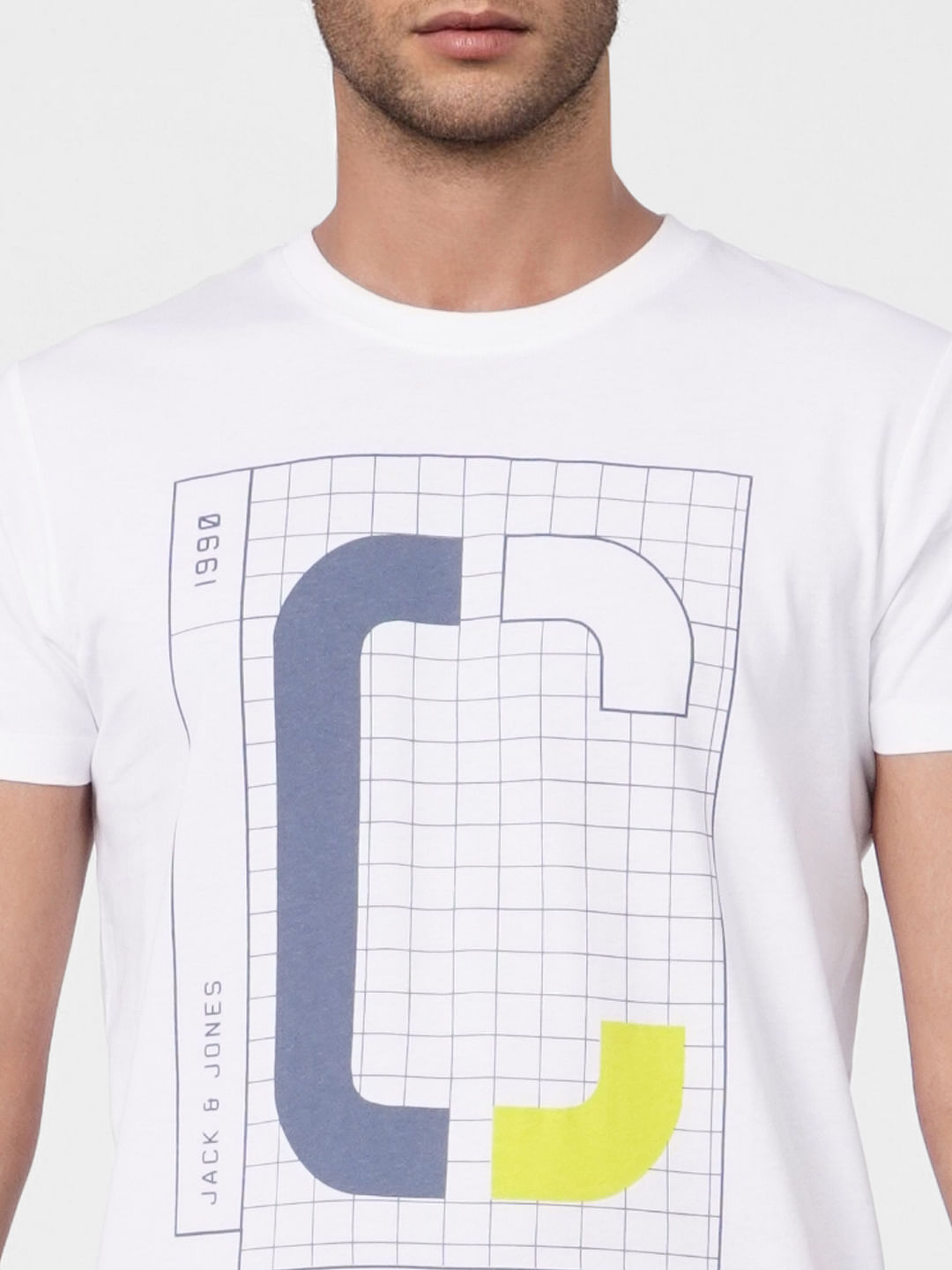 White Graphic Print Crew Neck T-shirt